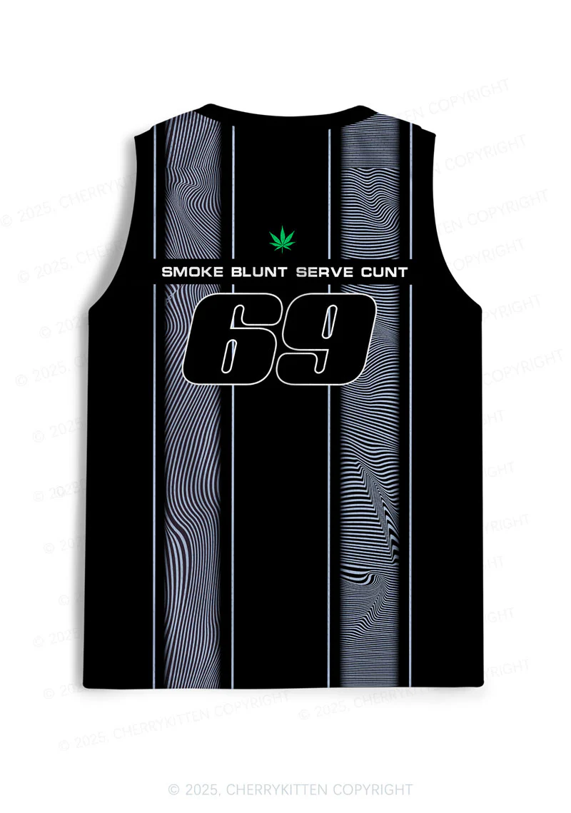 Custom Black Smoke Blunt Y2K Sport Jersey Tank Cherrykitten - Image 2