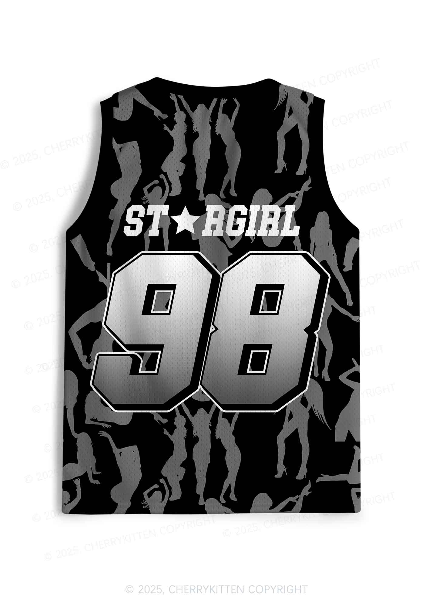 Custom Black Star Girl Y2K Sport Jersey Tank Cherrykitten - Image 2