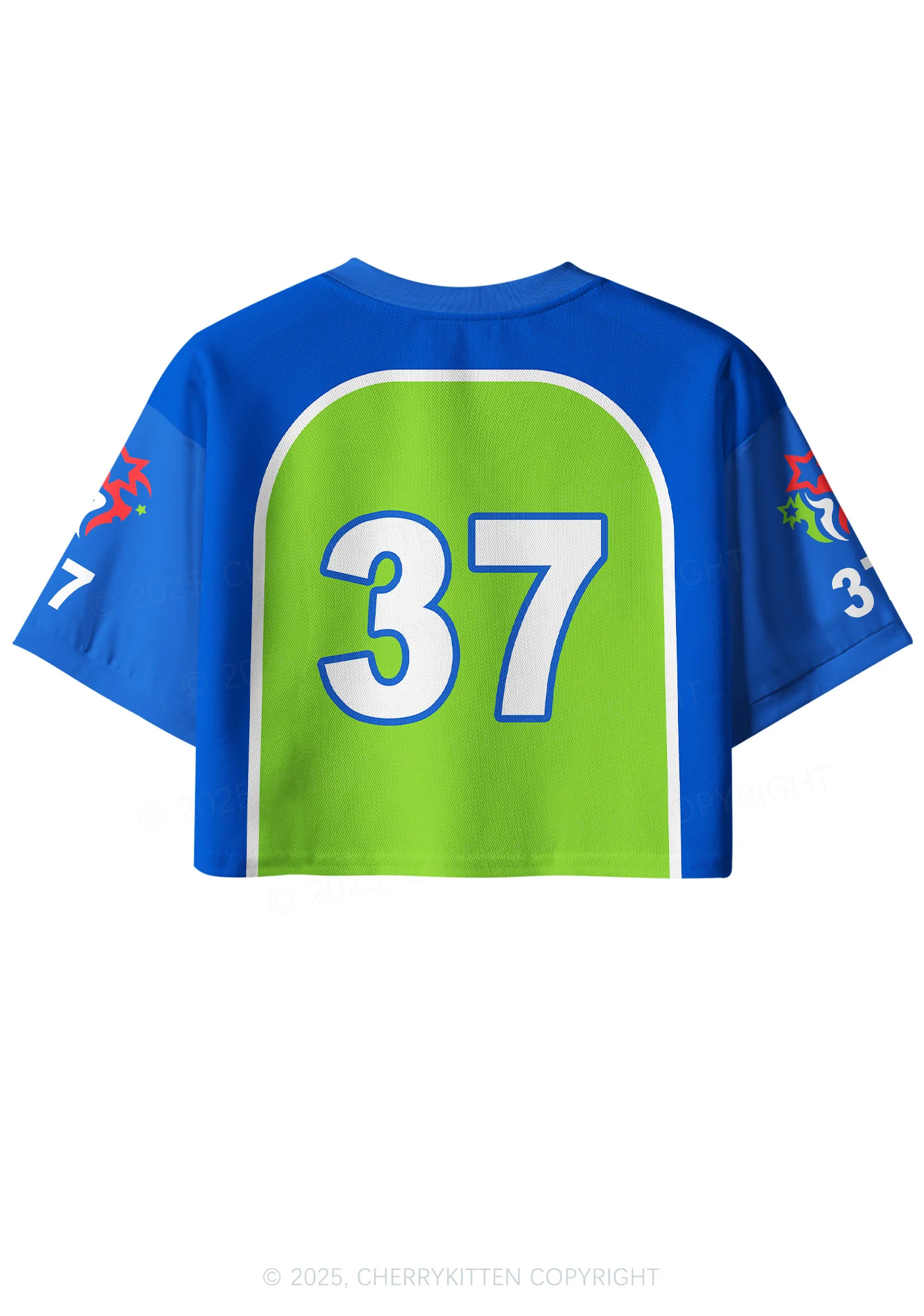 Custom Blue Big Back Town Y2K Crop Sport Jersey Shirts Cherrykitten - Image 2