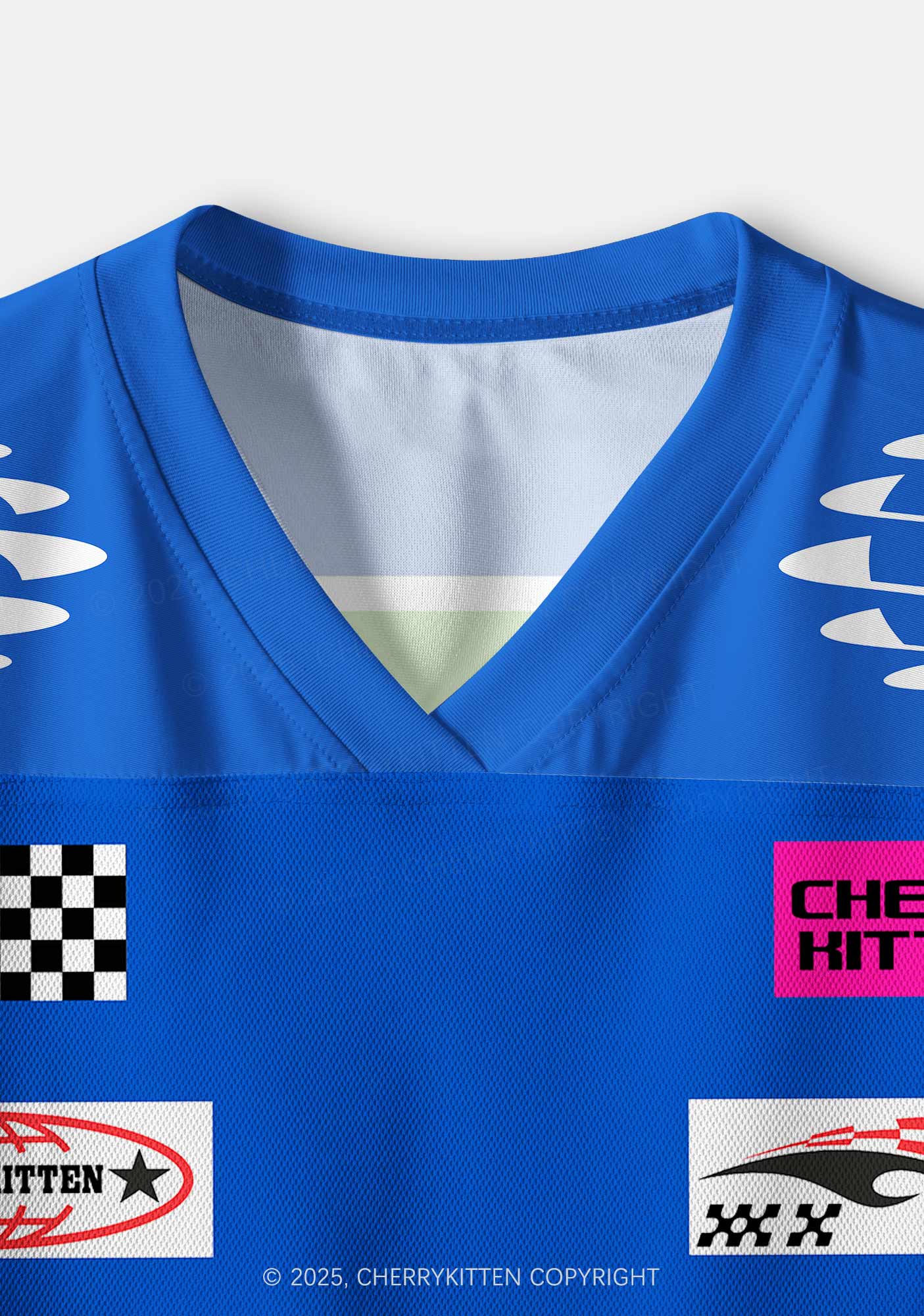 Custom Blue Big Back Town Y2K Crop Sport Jersey Shirts Cherrykitten - Image 4
