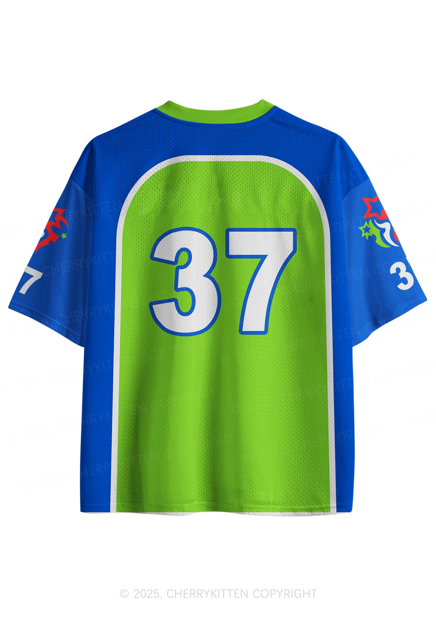 Custom Blue Big Back Town Y2K Sport Jersey Shirts Cherrykitten - Image 2