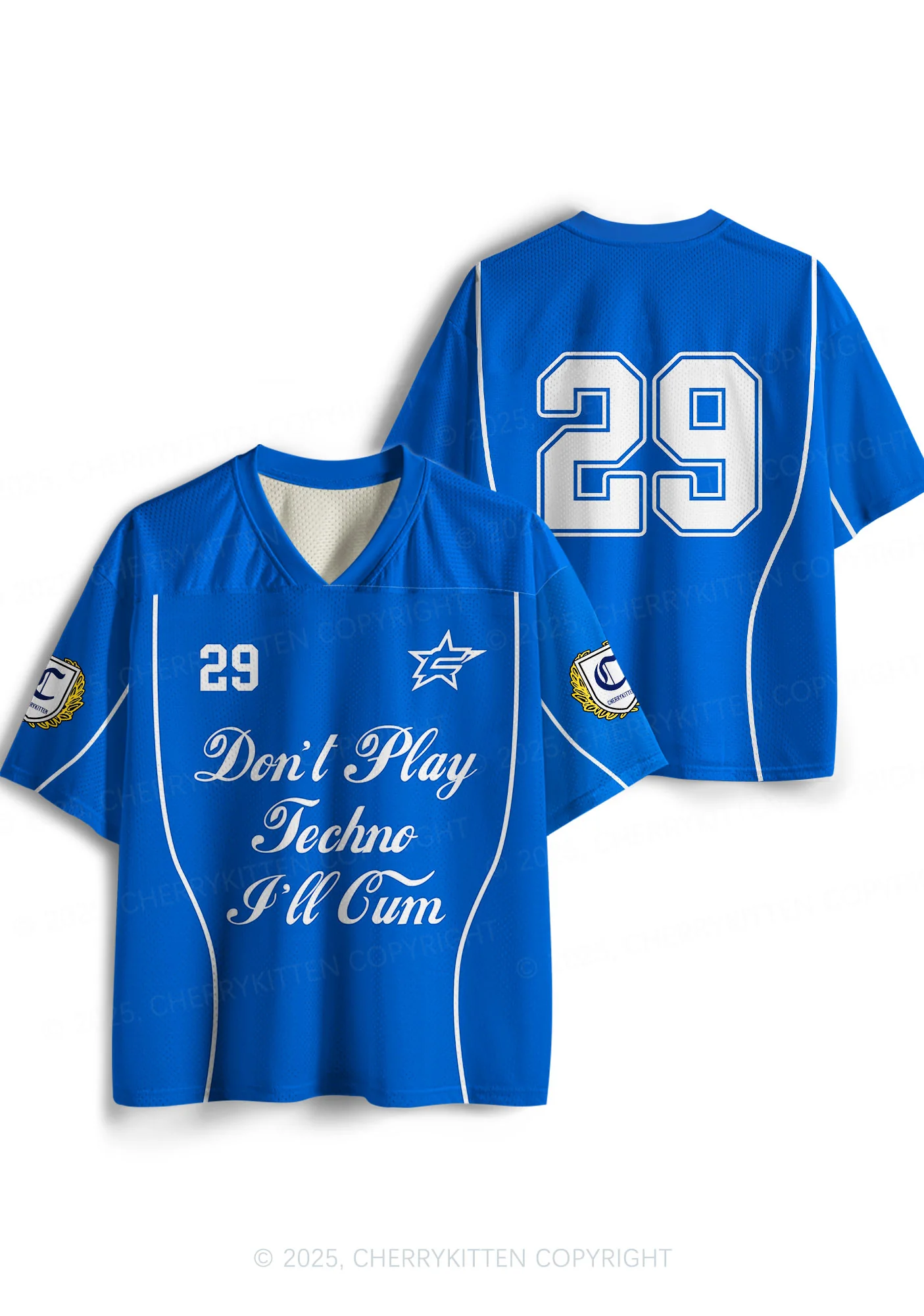 Custom Blue Dont Play Techno Y2K Sport Jersey Shirts Cherrykitten - Image 3