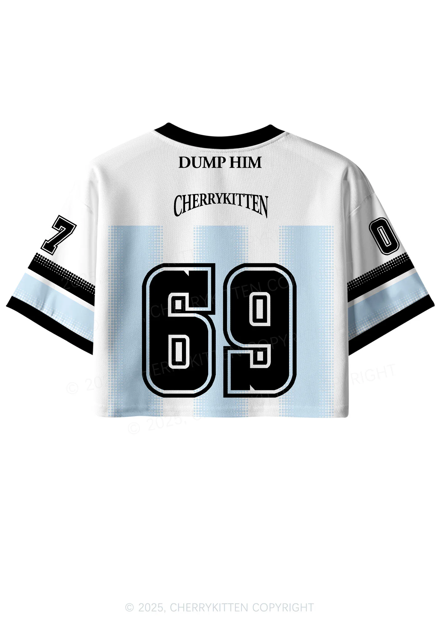 Custom Blue Dump Him Y2K Crop Sport Jersey Shirts Cherrykitten - Image 3