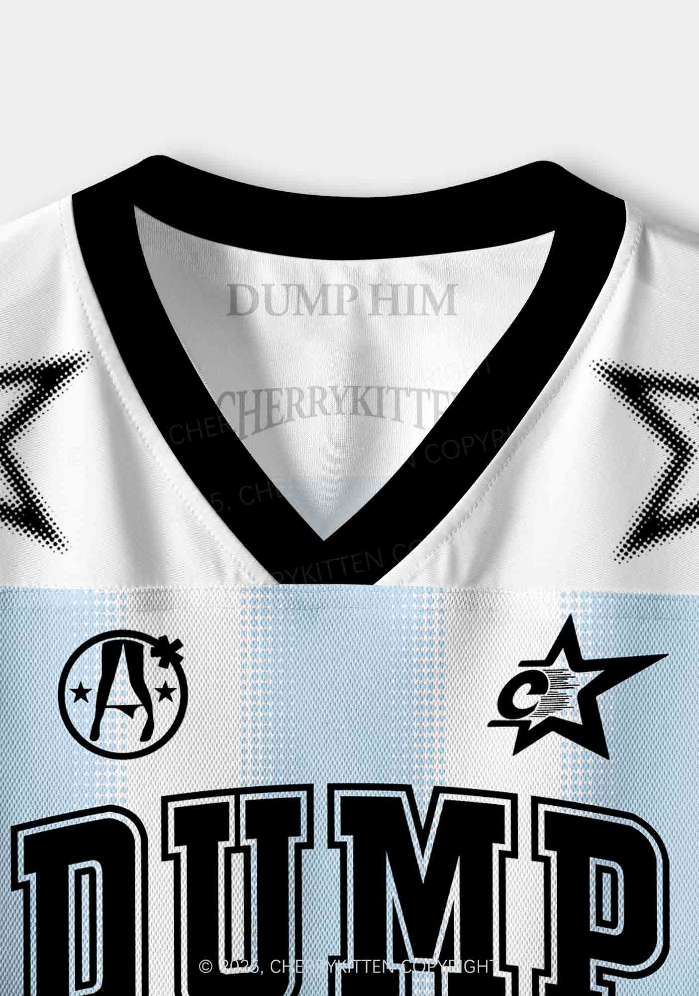 Custom Blue Dump Him Y2K Crop Sport Jersey Shirts Cherrykitten - Image 4