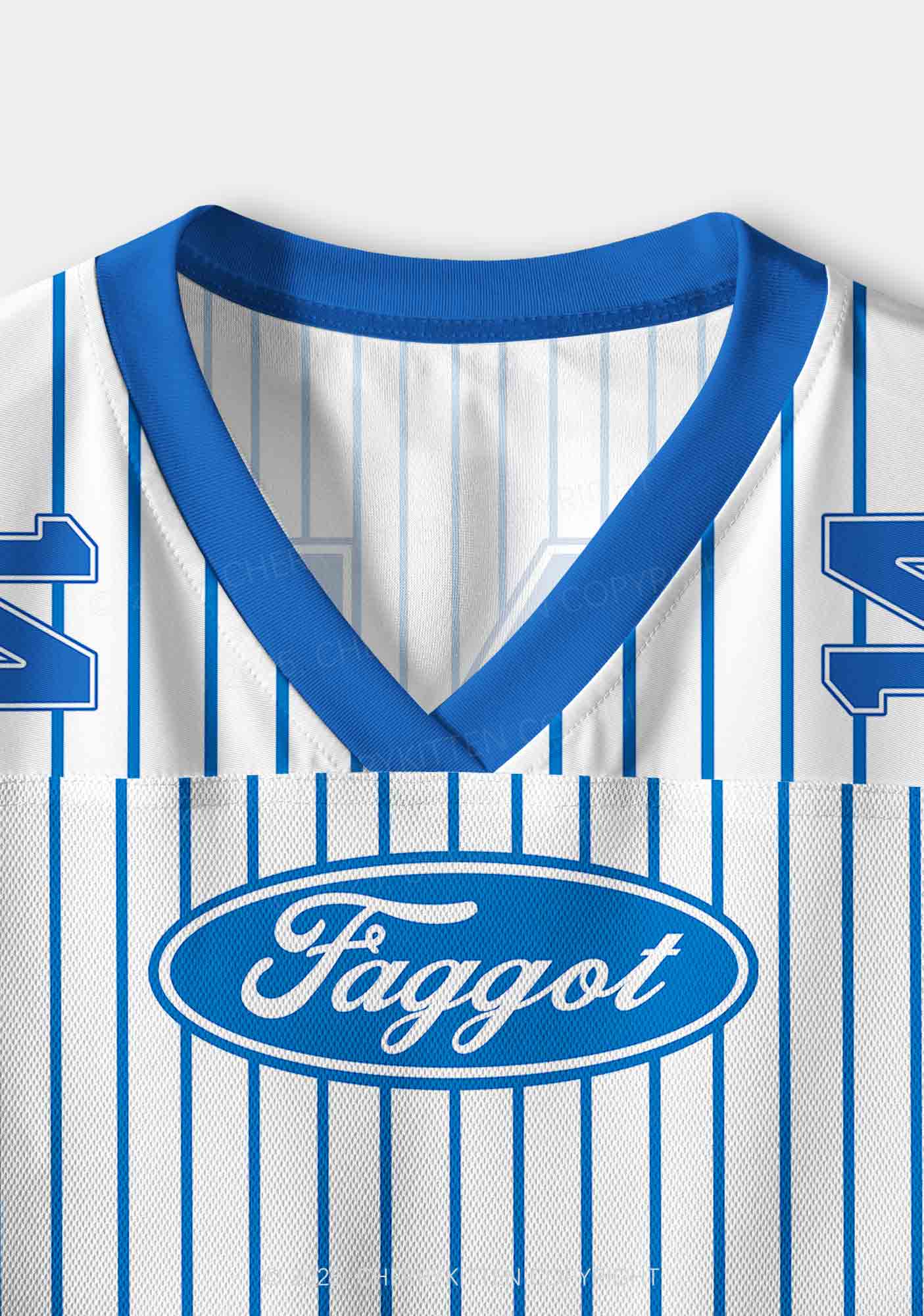 Custom Blue Faggot Pride Y2K Crop Sport Jersey Shirts Cherrykitten - Image 3