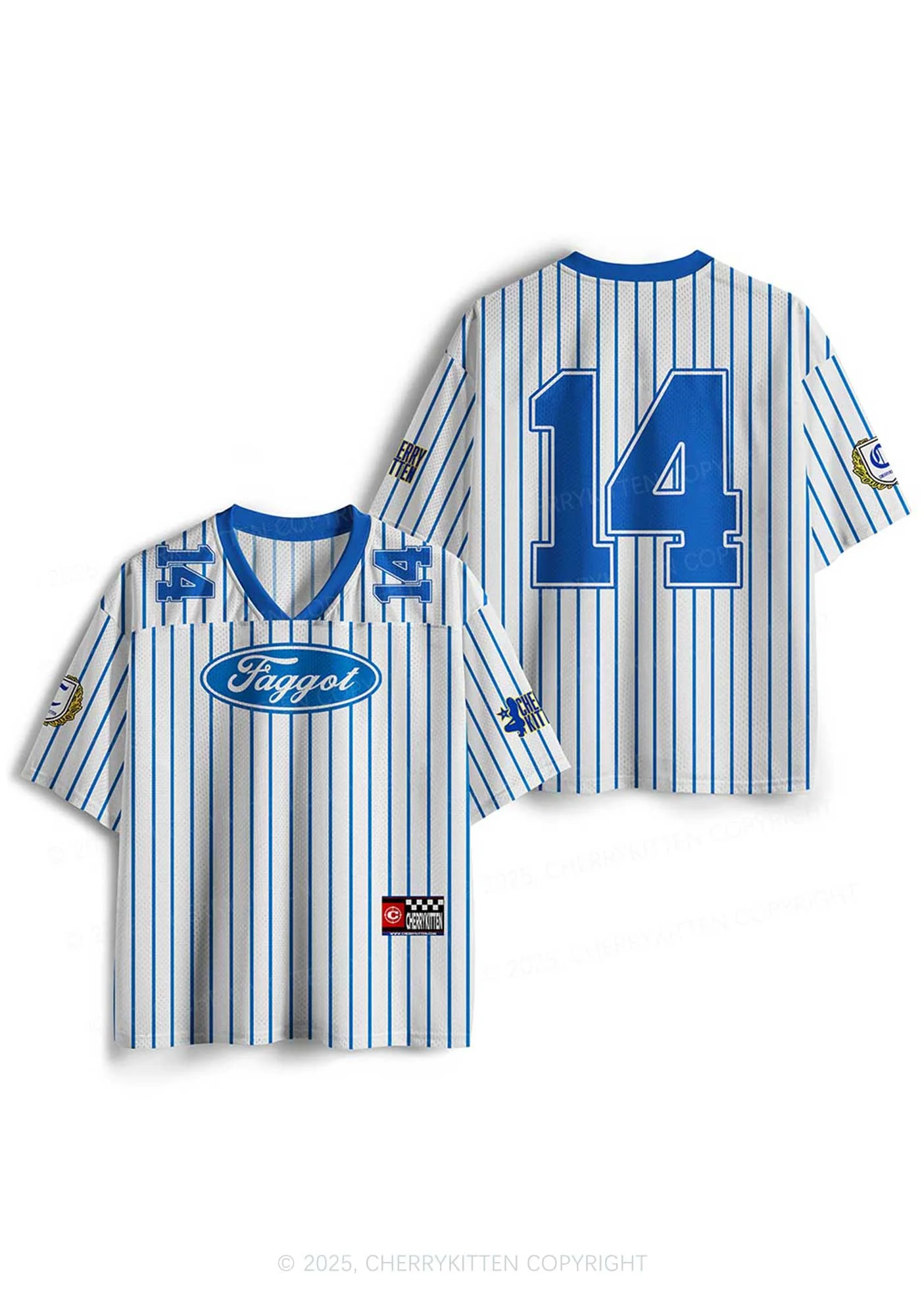 Custom Blue Faggot Pride Y2K Sport Jersey Shirts Cherrykitten - Image 3