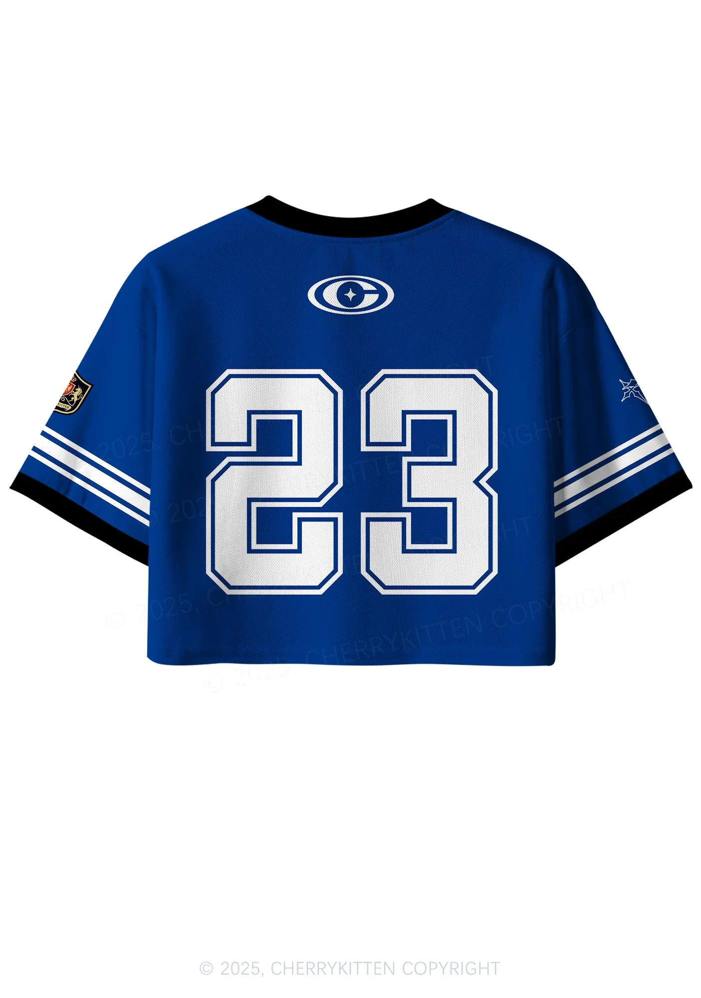 Custom Blue Gay Son Pride Y2K Crop Sport Jersey Shirts Cherrykitten - Image 3