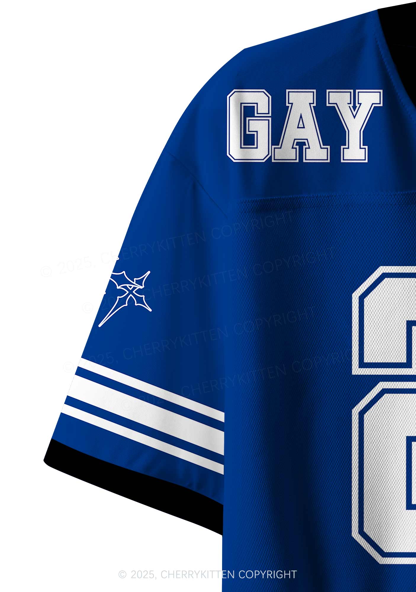 Custom Blue Gay Son Pride Y2K Crop Sport Jersey Shirts Cherrykitten - Image 6
