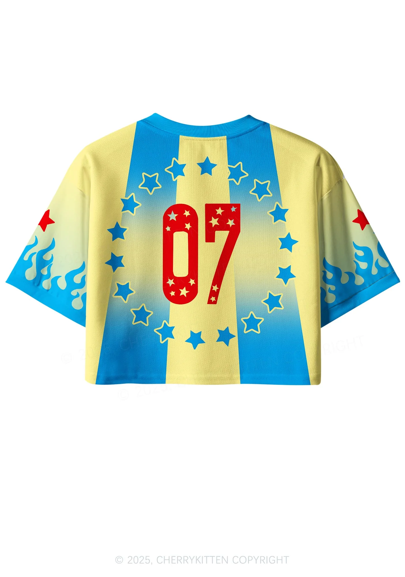 Custom Blue Gods Favorite Fag Pride Y2K Crop Sport Jersey Shirts Cherrykitten - Image 2