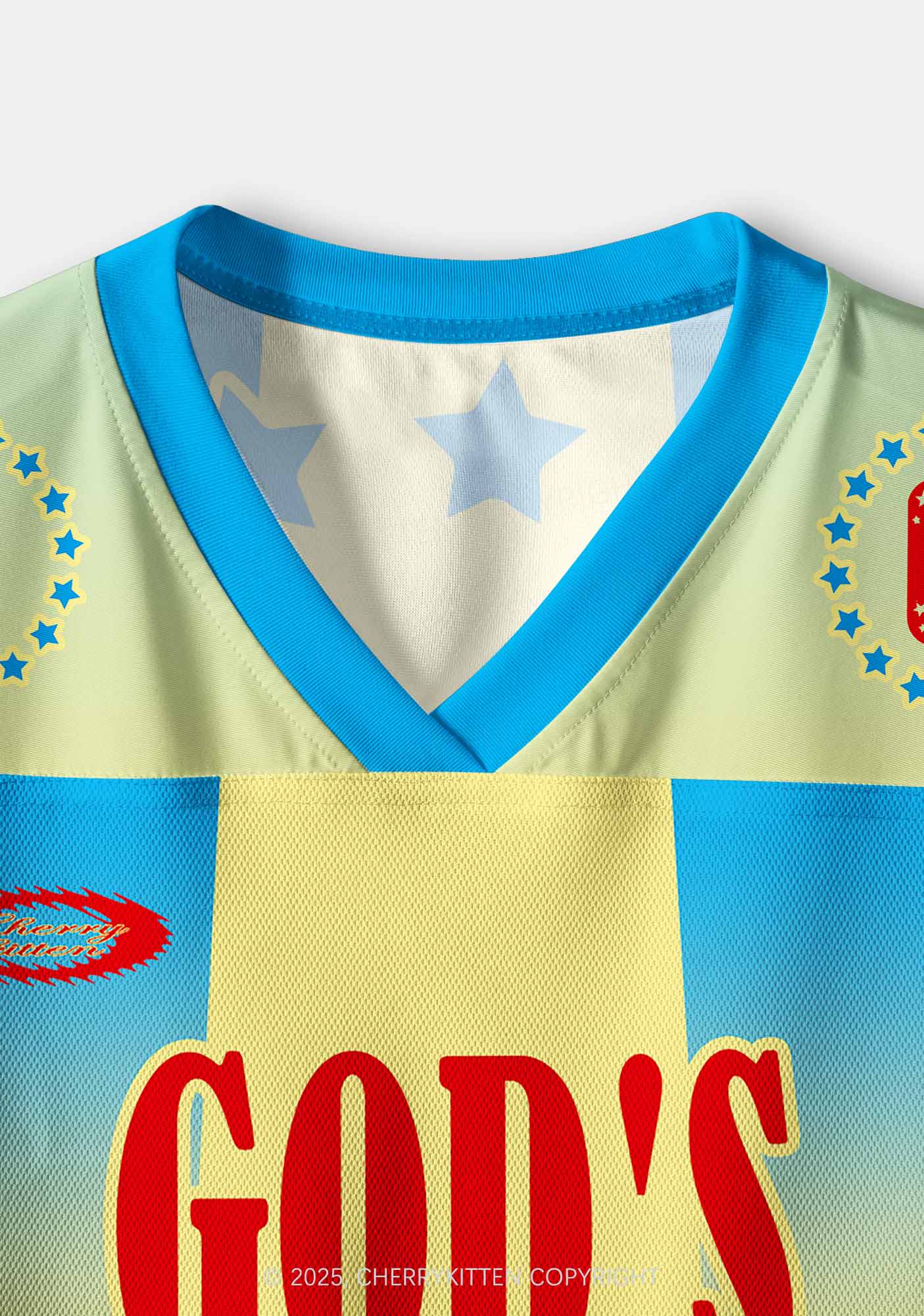 Custom Blue Gods Favorite Fag Pride Y2K Crop Sport Jersey Shirts Cherrykitten - Image 3