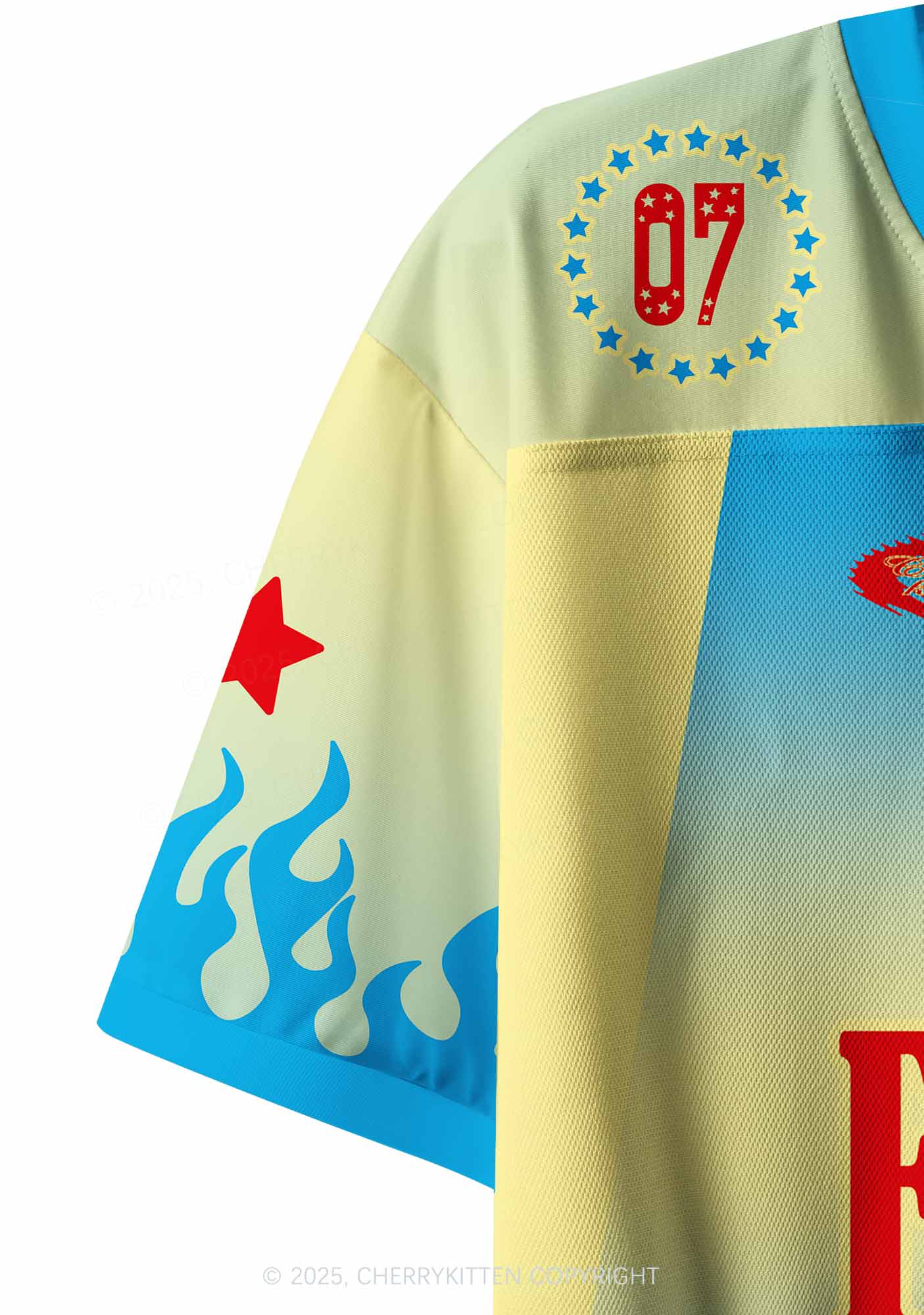 Custom Blue Gods Favorite Fag Pride Y2K Crop Sport Jersey Shirts Cherrykitten - Image 5