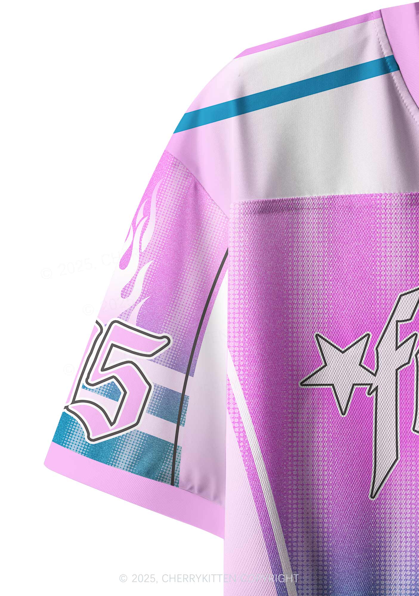 Custom Blue Gradient Faggot Pride Y2K Crop Sport Jersey Shirts Cherrykitten - Image 4