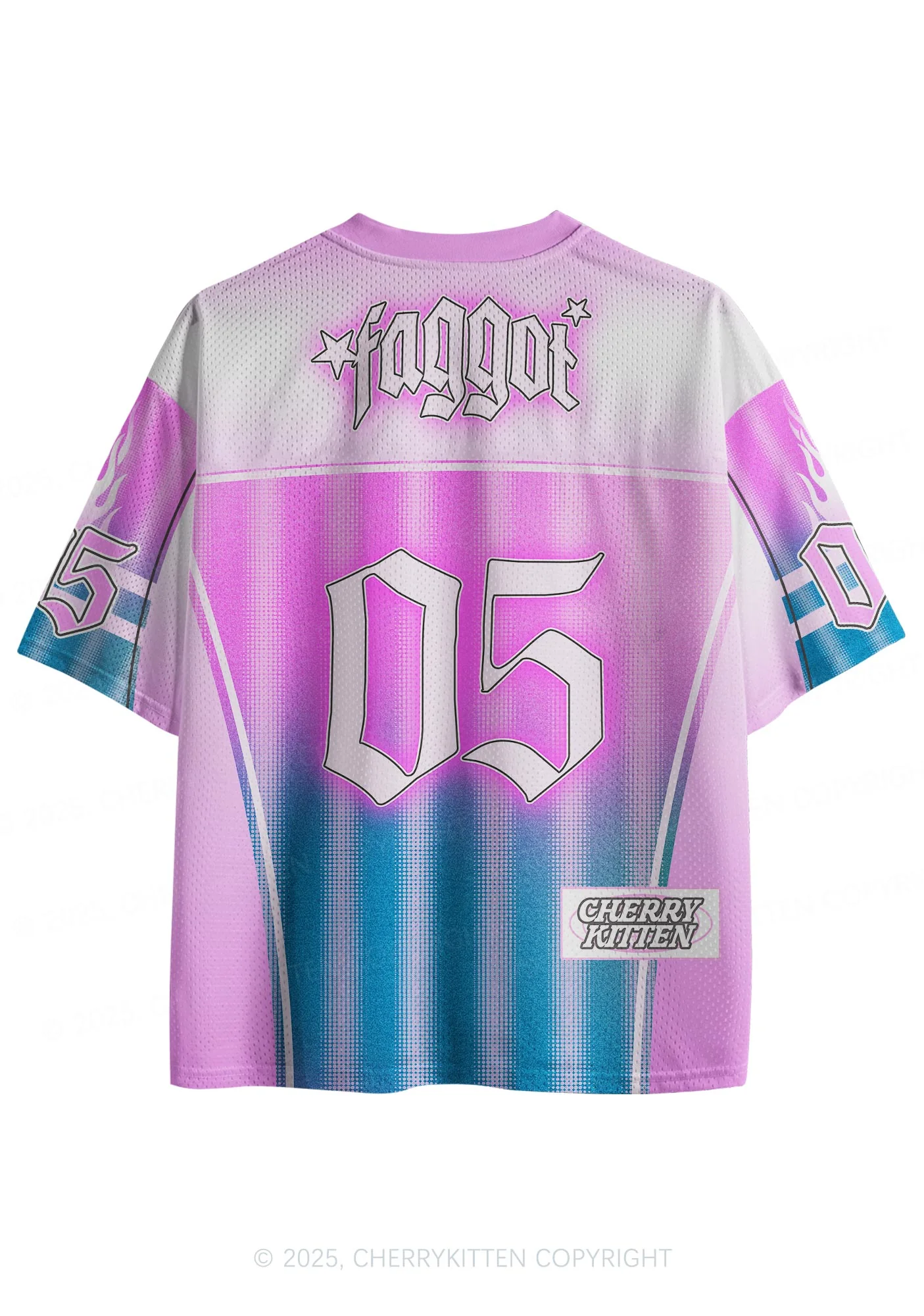 Custom Blue Gradient Faggot Pride Y2K Sport Jersey Shirts Cherrykitten - Image 2