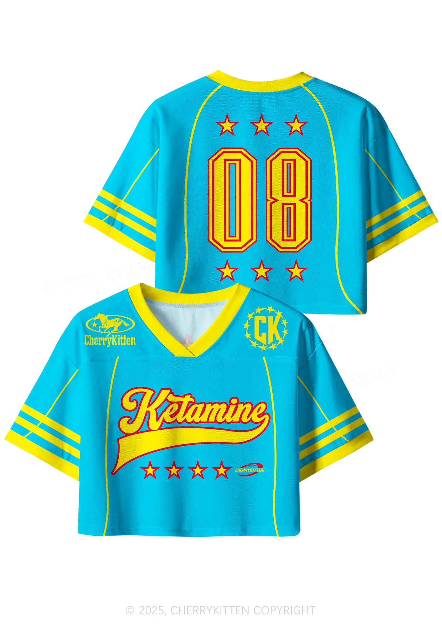 Custom Blue Ketamxxe Y2K Crop Sport Jersey Shirts Cherrykitten - Image 3