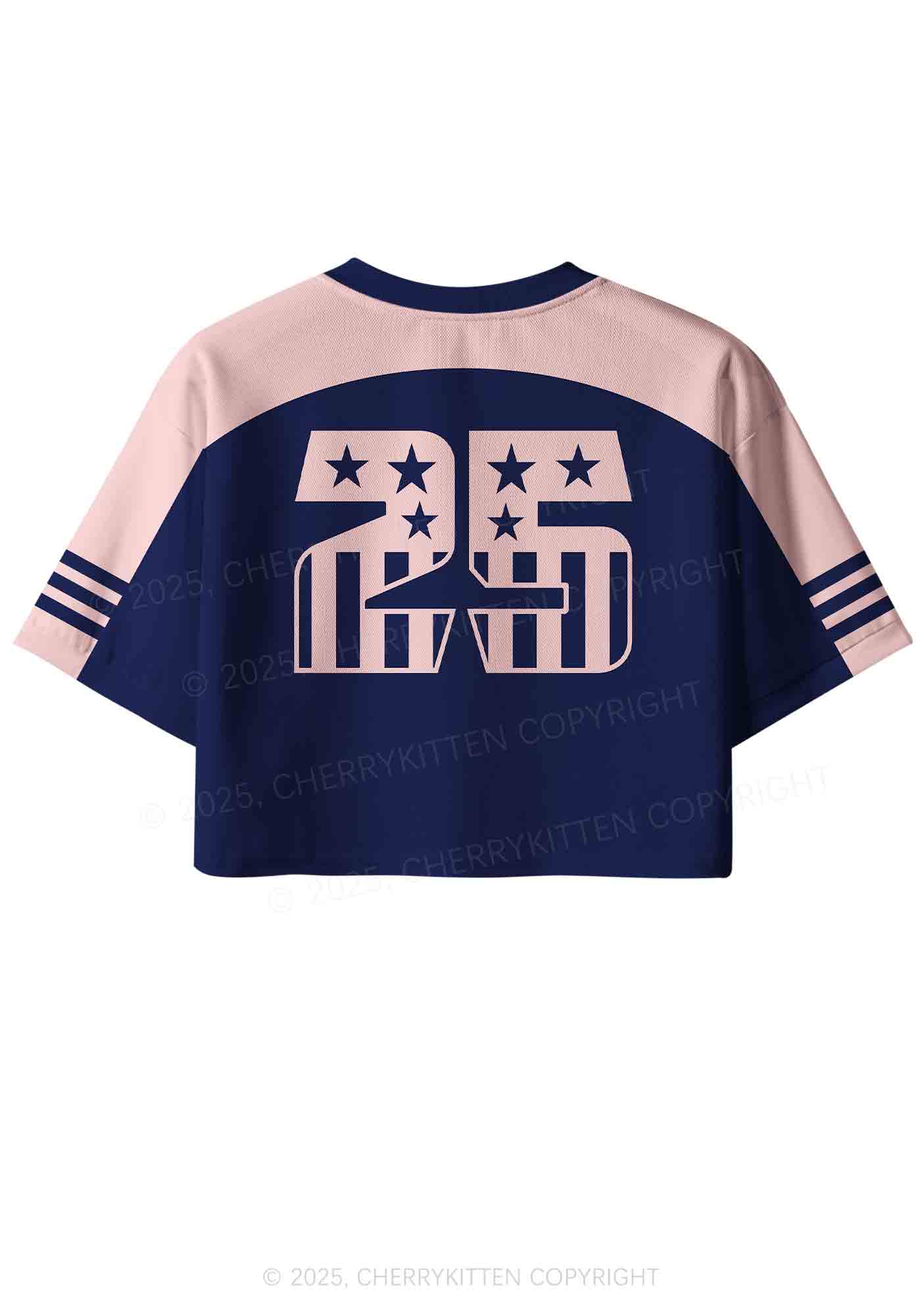 Custom Blue Make America Great Again Y2K Crop Sport Jersey Shirts Cherrykitten - Image 3