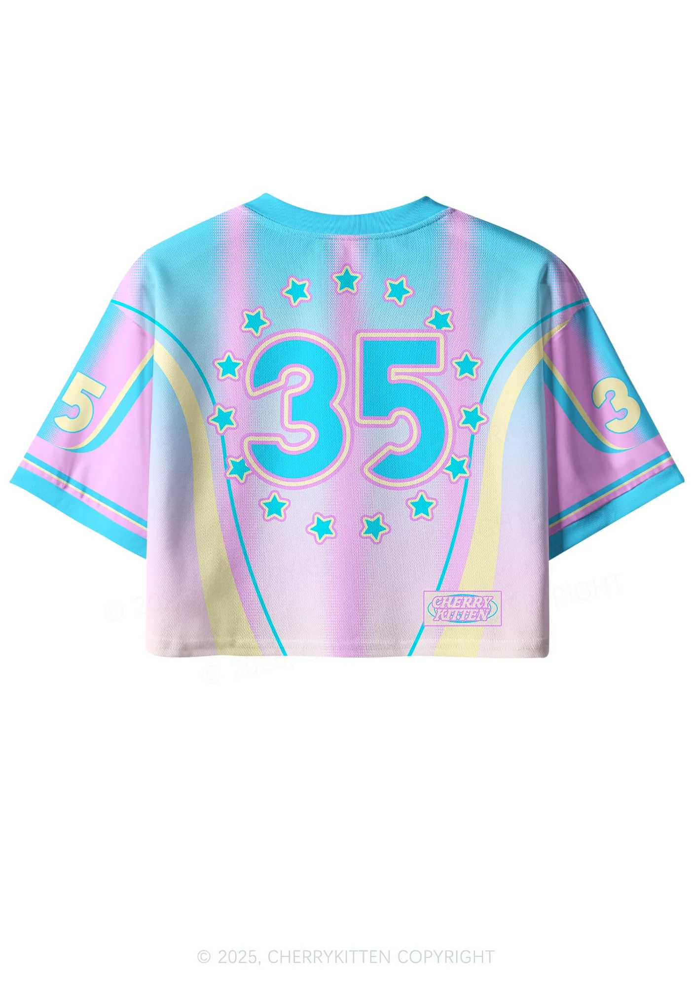 Custom Blue Pony Y2K Crop Sport Jersey Shirts Cherrykitten - Image 2