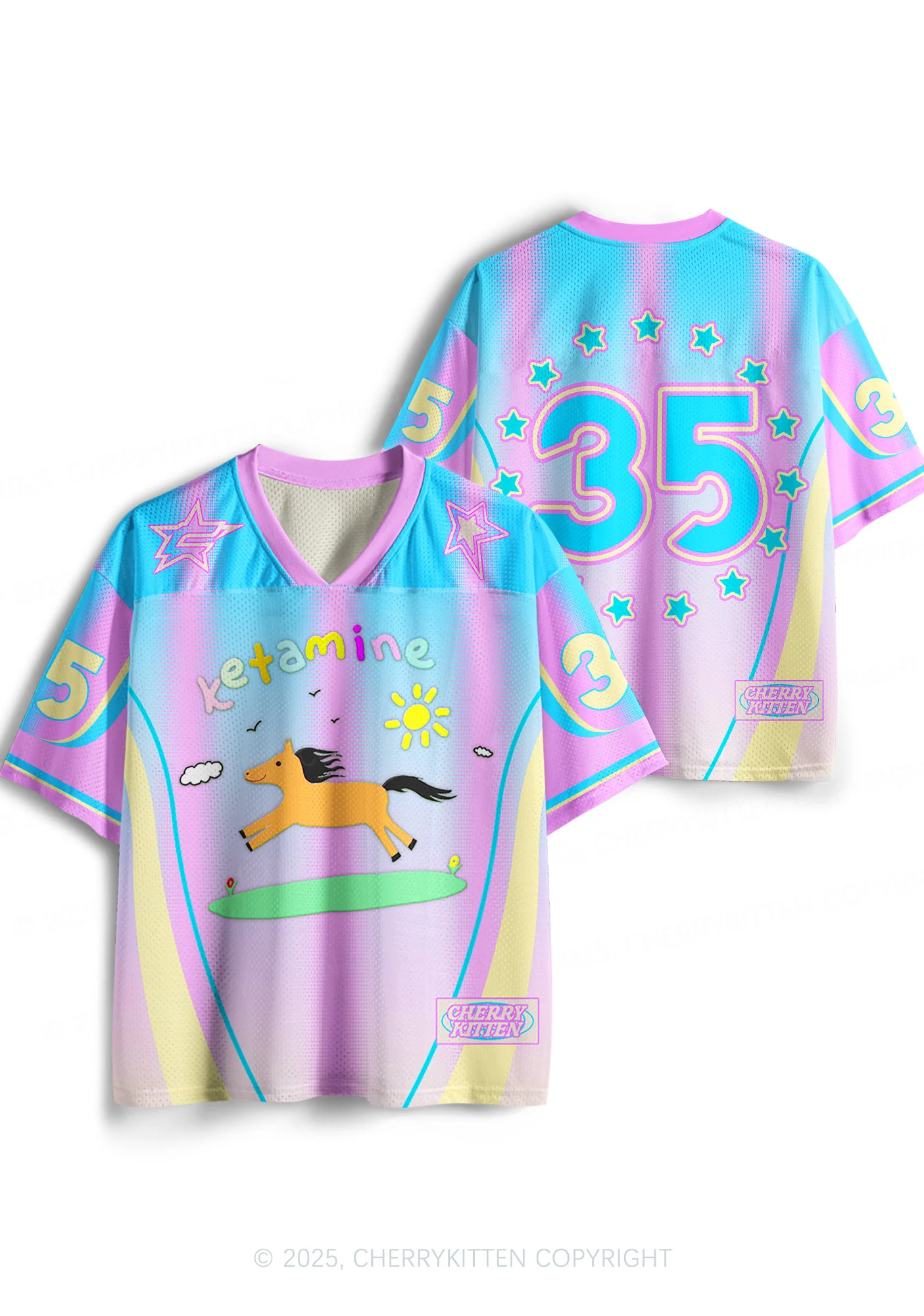 Custom Blue Pony Y2K Sport Jersey Shirts Cherrykitten - Image 3