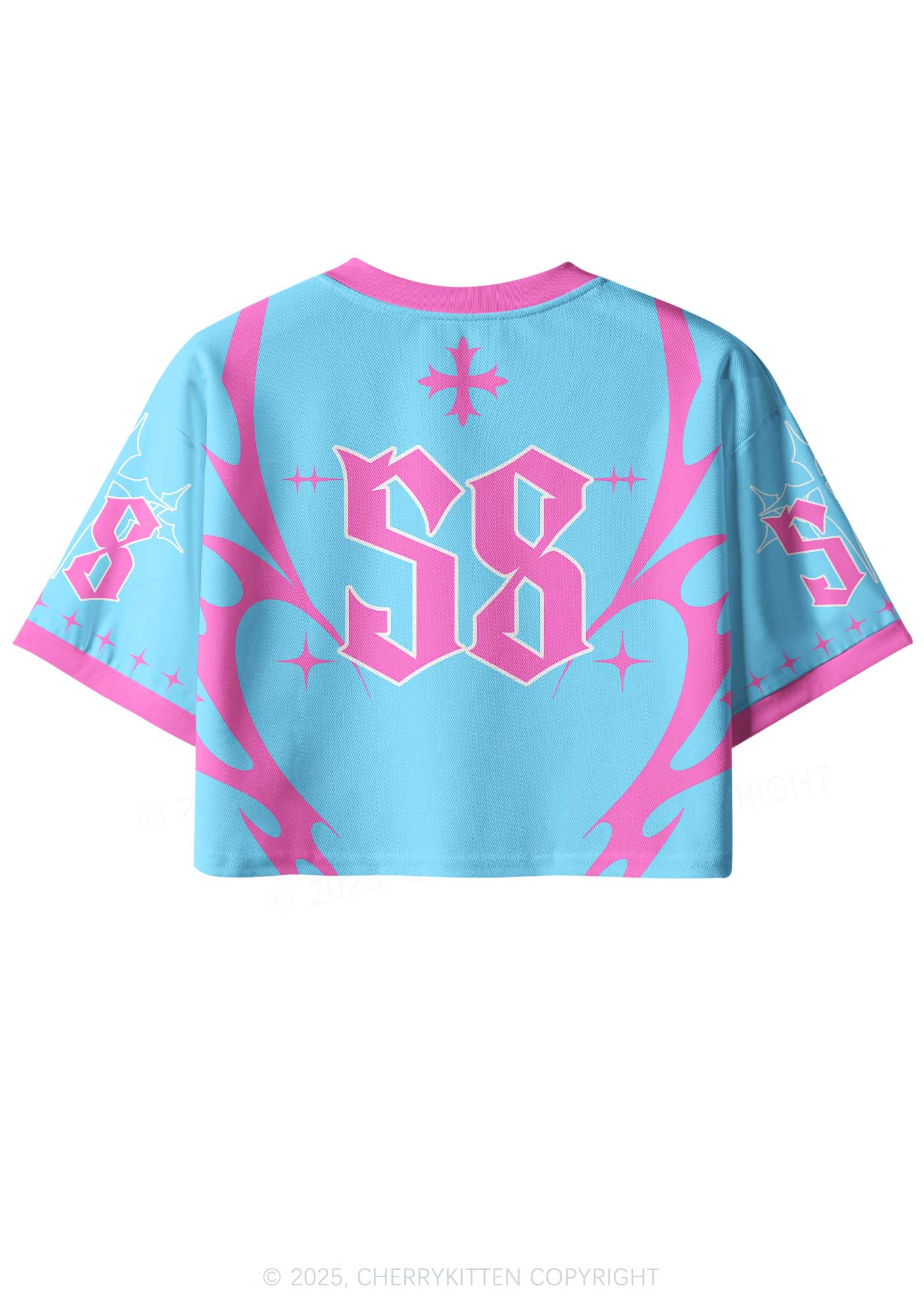 Custom Blue Star Cxxt Y2K Crop Sport Jersey Shirts Cherrykitten - Image 2