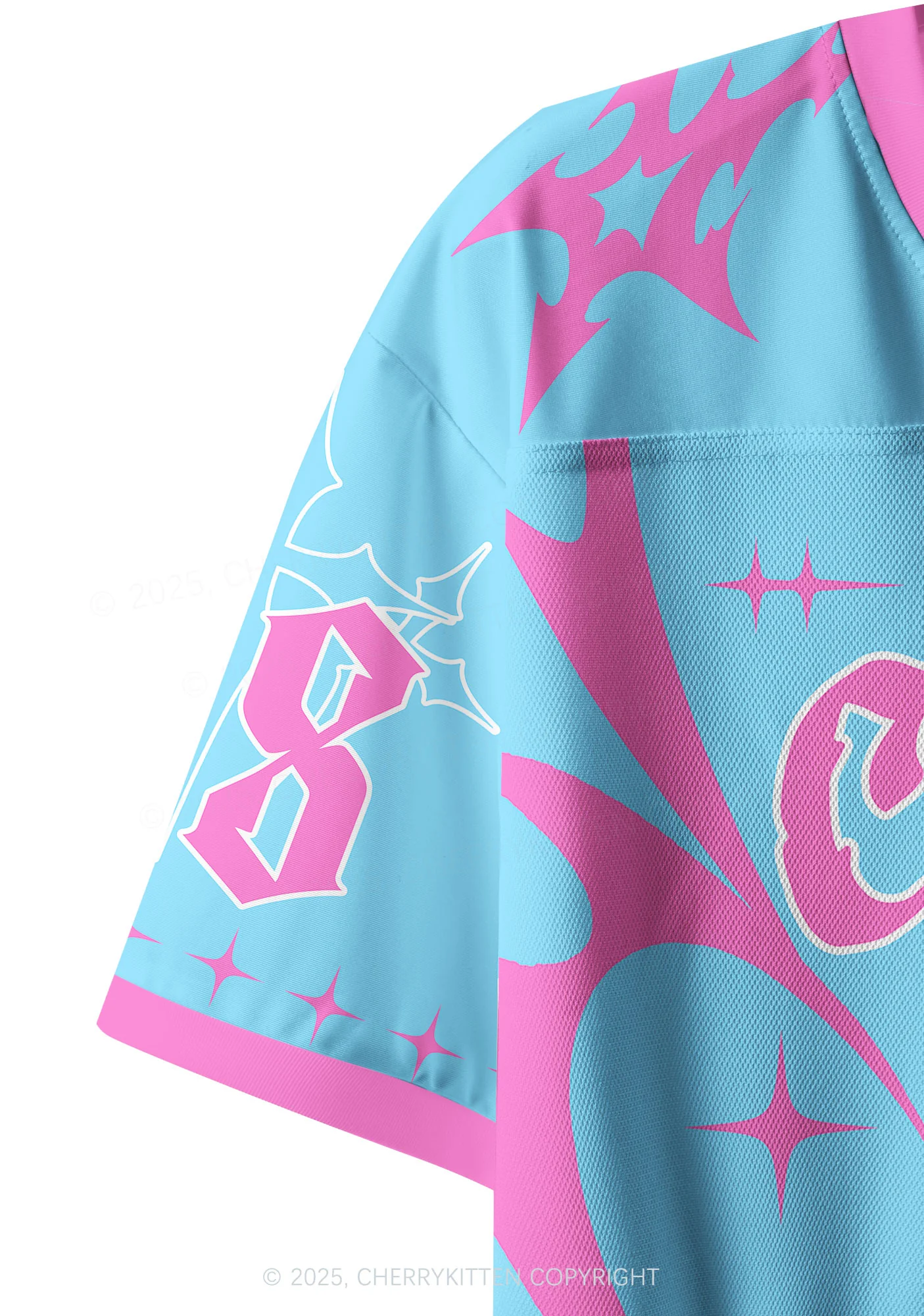 Custom Blue Star Cxxt Y2K Crop Sport Jersey Shirts Cherrykitten - Image 4