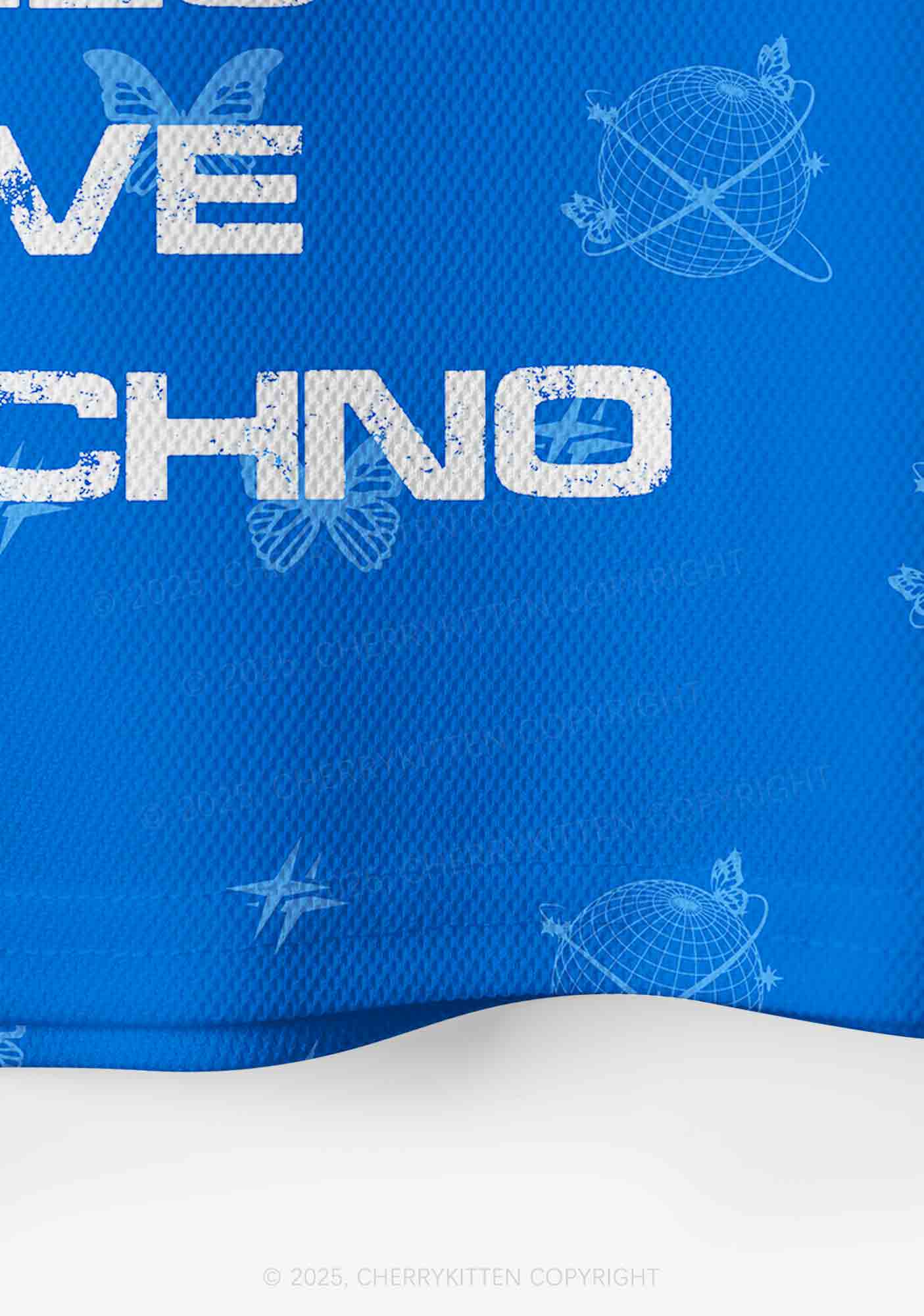 Custom Blue Techno Girls Y2K Crop Sport Jersey Shirts Cherrykitten - Image 5