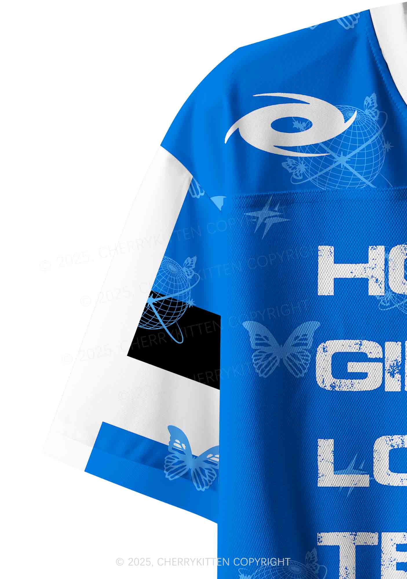 Custom Blue Techno Girls Y2K Crop Sport Jersey Shirts Cherrykitten - Image 6