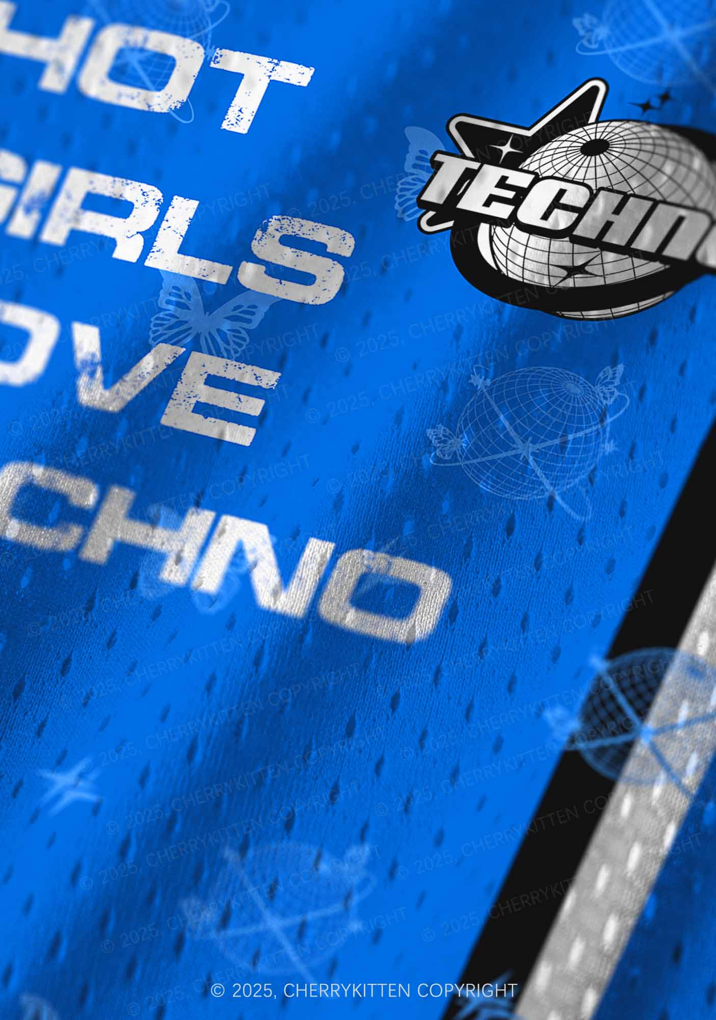 Custom Blue Techno Girls Y2K Sport Jersey Tank Cherrykitten - Image 4