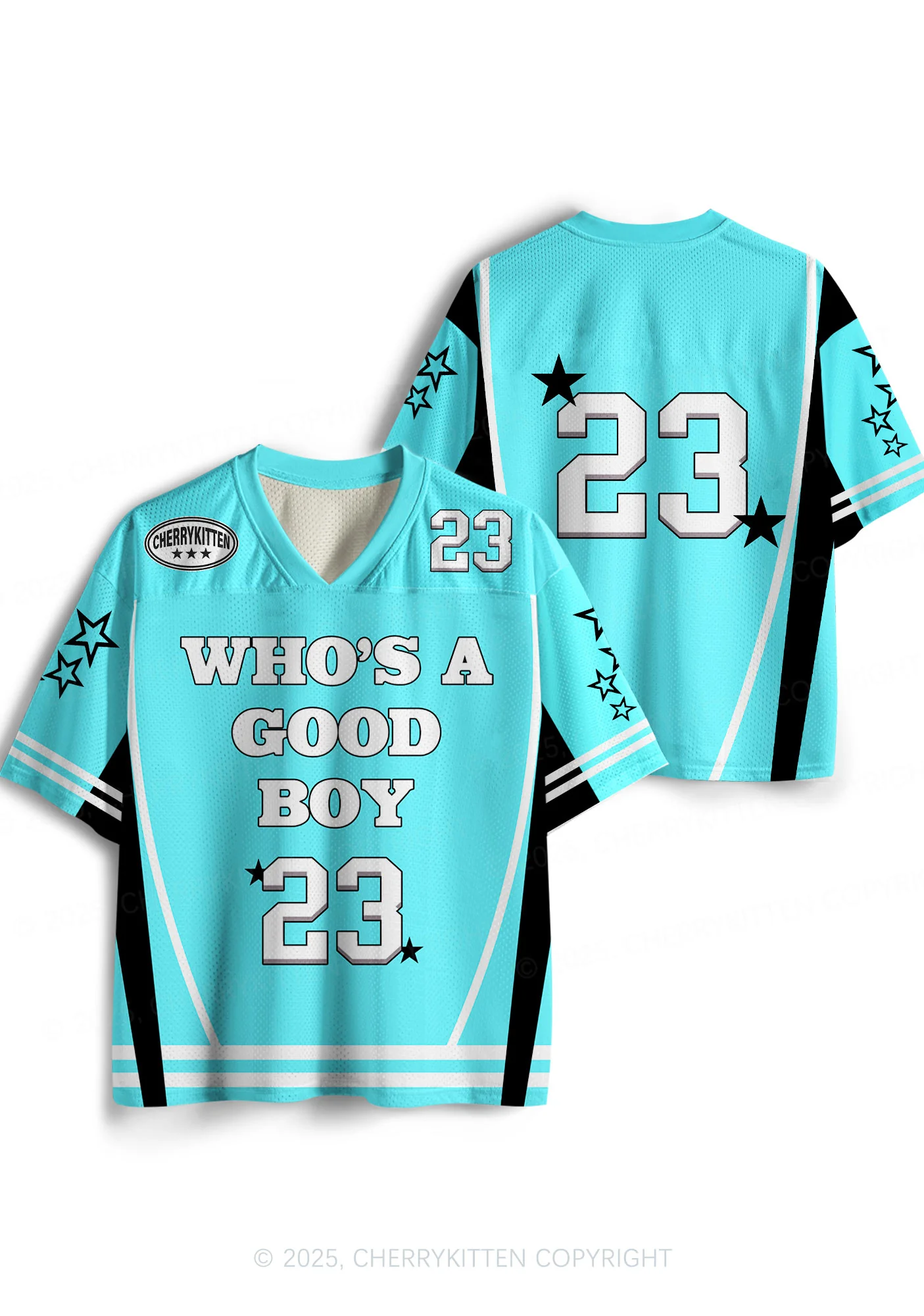 Custom Blue Whos A Good Boy Y2K Sport Jersey Shirts Cherrykitten - Image 3