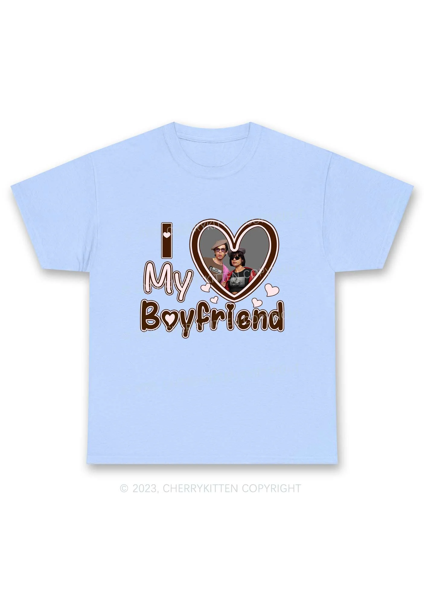 Custom Boyfriend&Girlfriend Brown Heart Chunky Shirt - Image 5