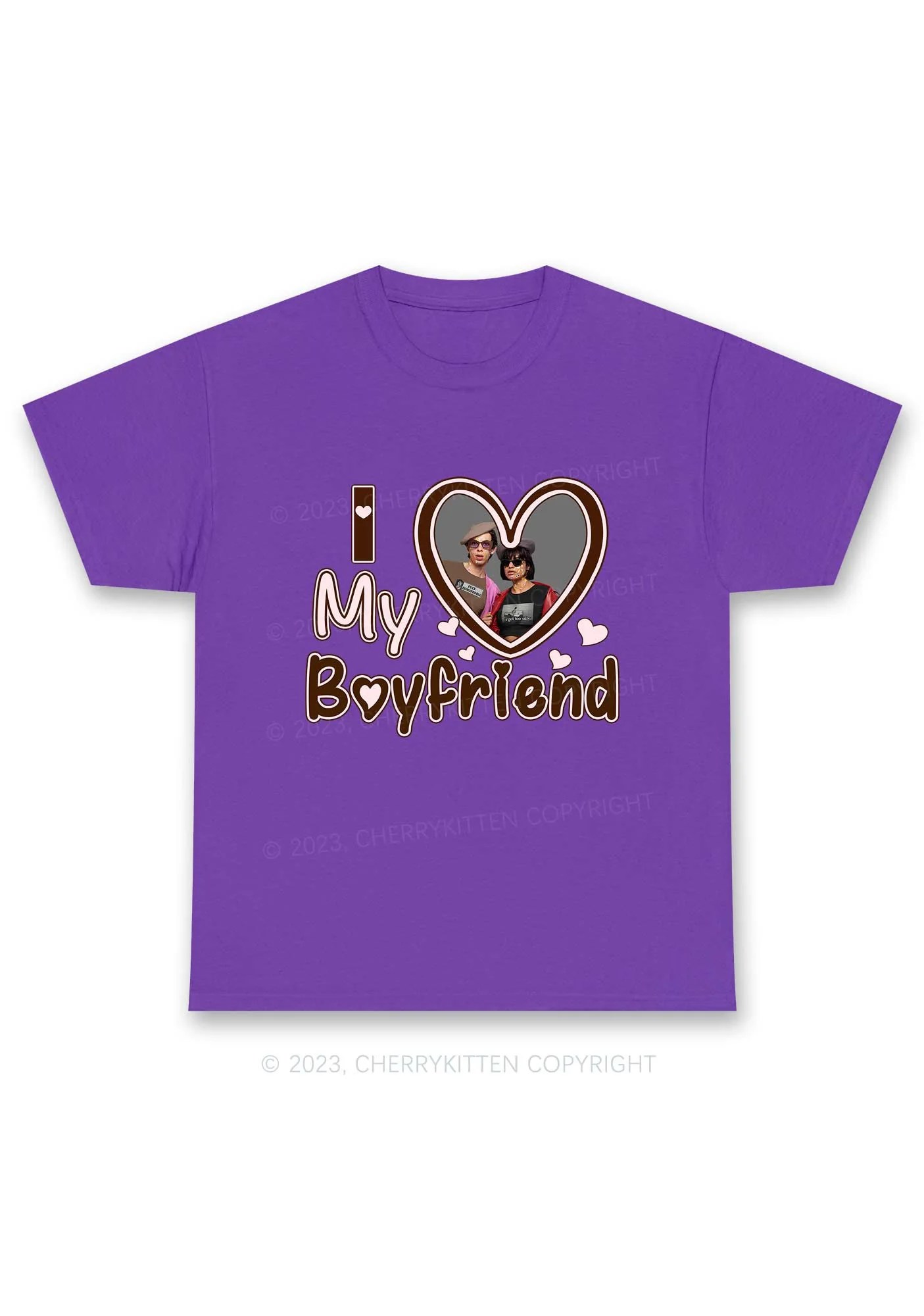 Custom Boyfriend&Girlfriend Brown Heart Chunky Shirt - Image 7