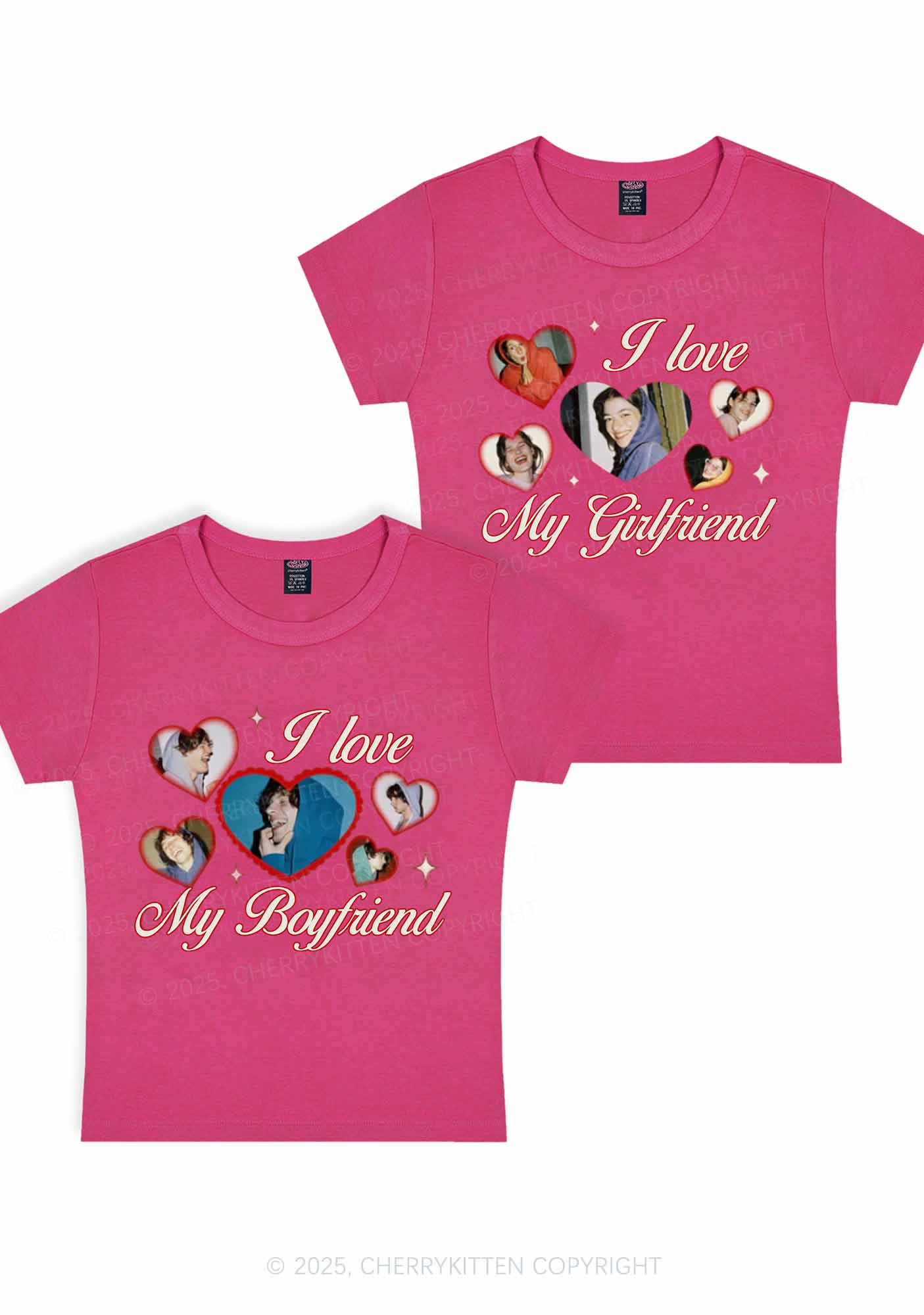 Custom Boyfriend Girlfriend Photos Y2K Valentine's Day Baby Tee Cherrykitten - Image 4