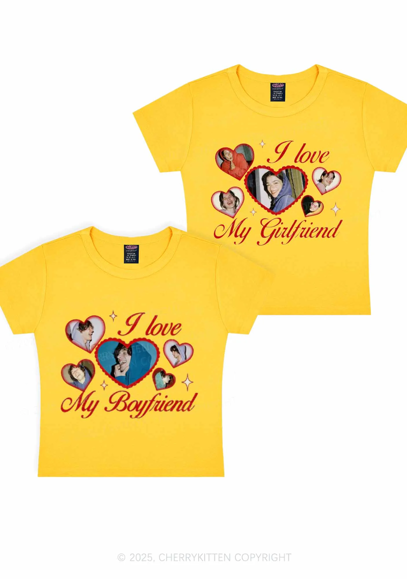 Custom Boyfriend Girlfriend Photos Y2K Valentine's Day Baby Tee Cherrykitten - Image 6