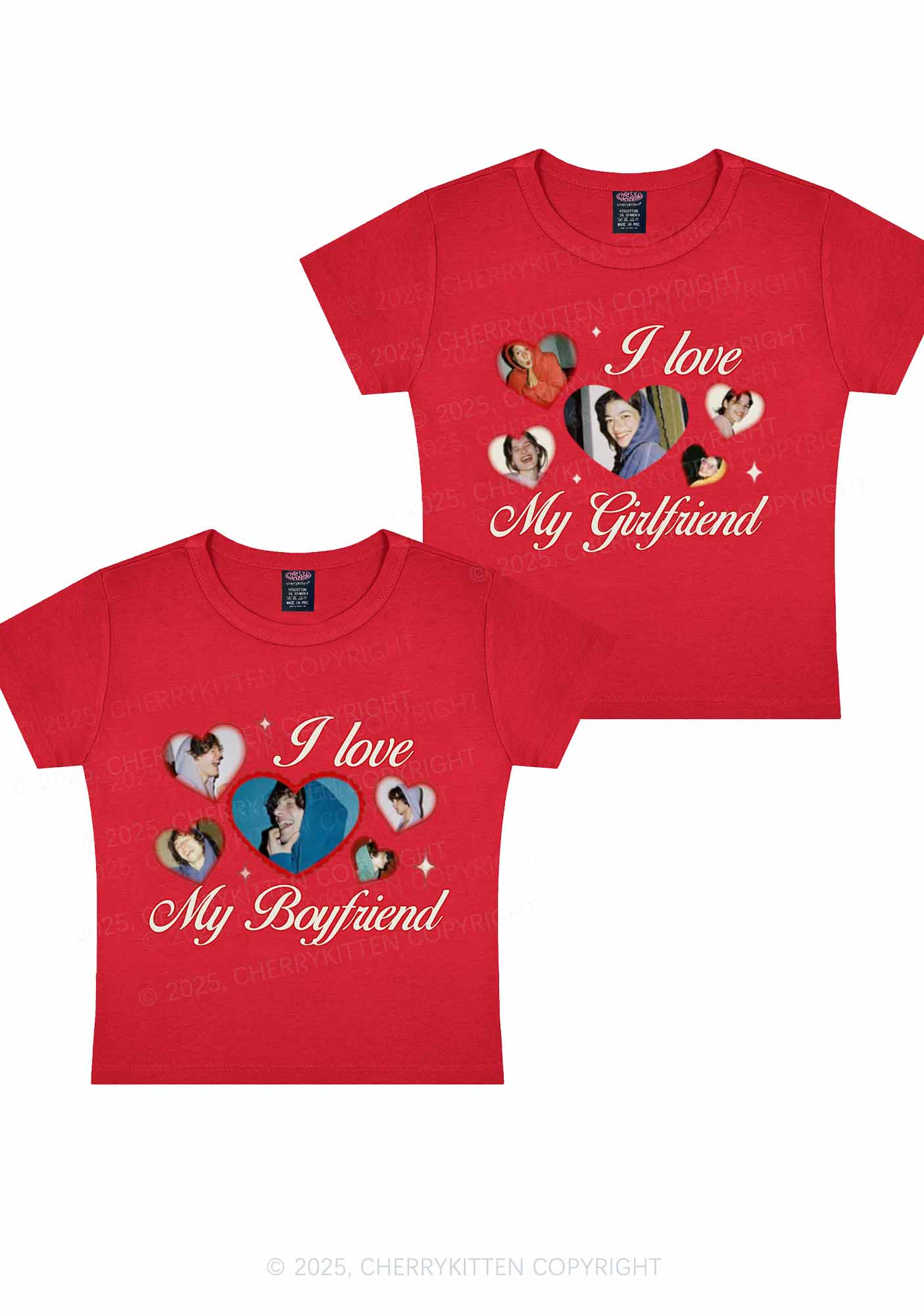 Custom Boyfriend Girlfriend Photos Y2K Valentine's Day Baby Tee Cherrykitten - Image 7