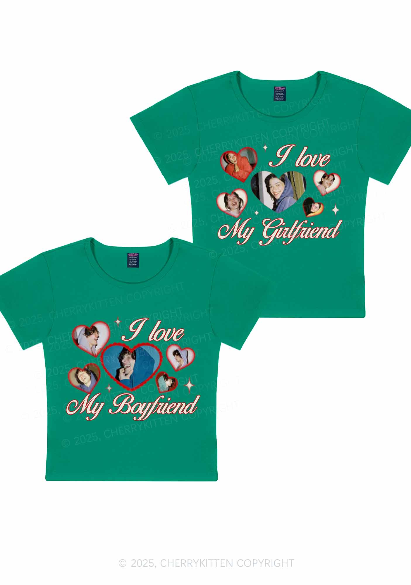 Custom Boyfriend Girlfriend Photos Y2K Valentine's Day Baby Tee Cherrykitten - Image 8