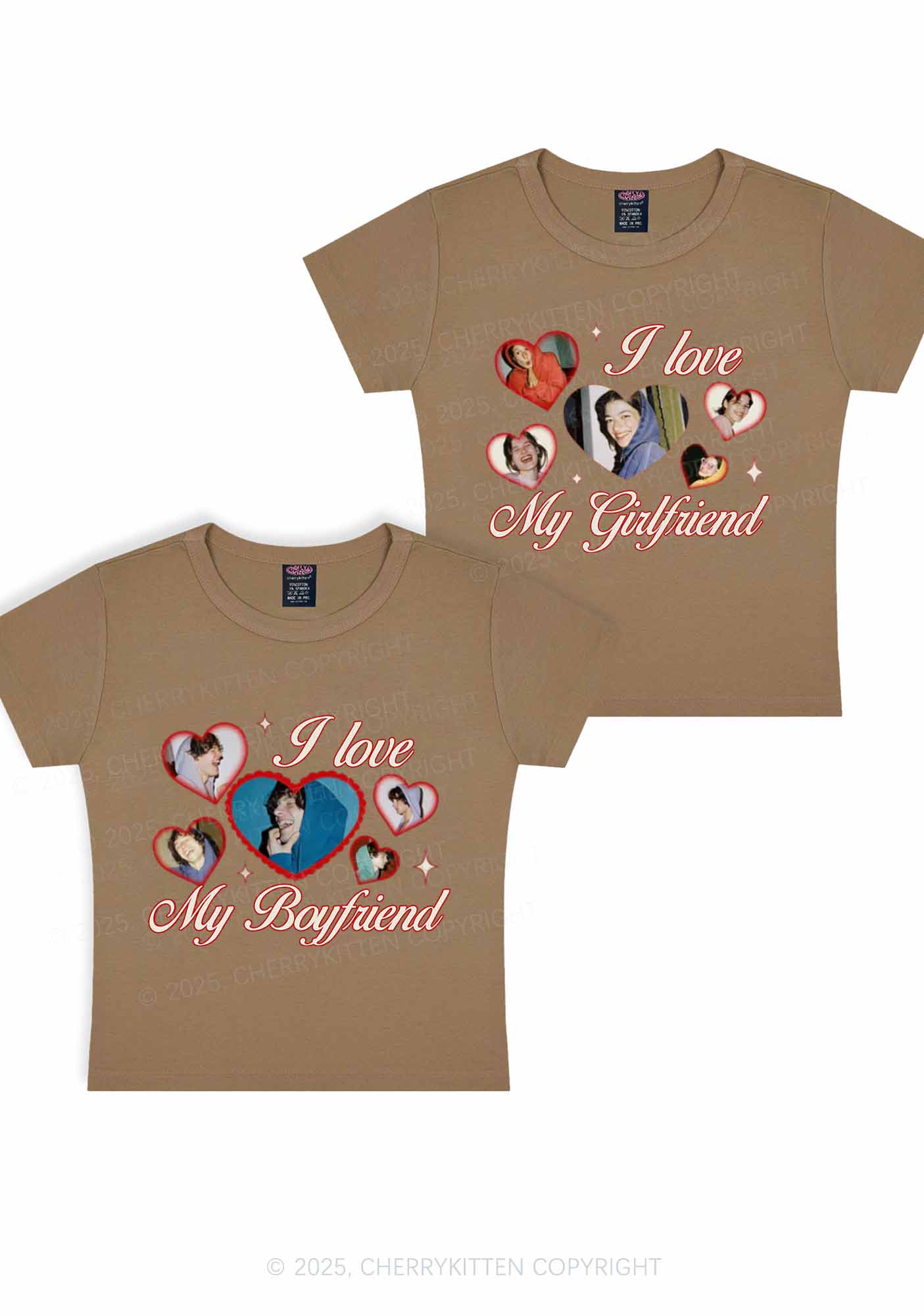 Custom Boyfriend Girlfriend Photos Y2K Valentine's Day Baby Tee Cherrykitten - Image 9