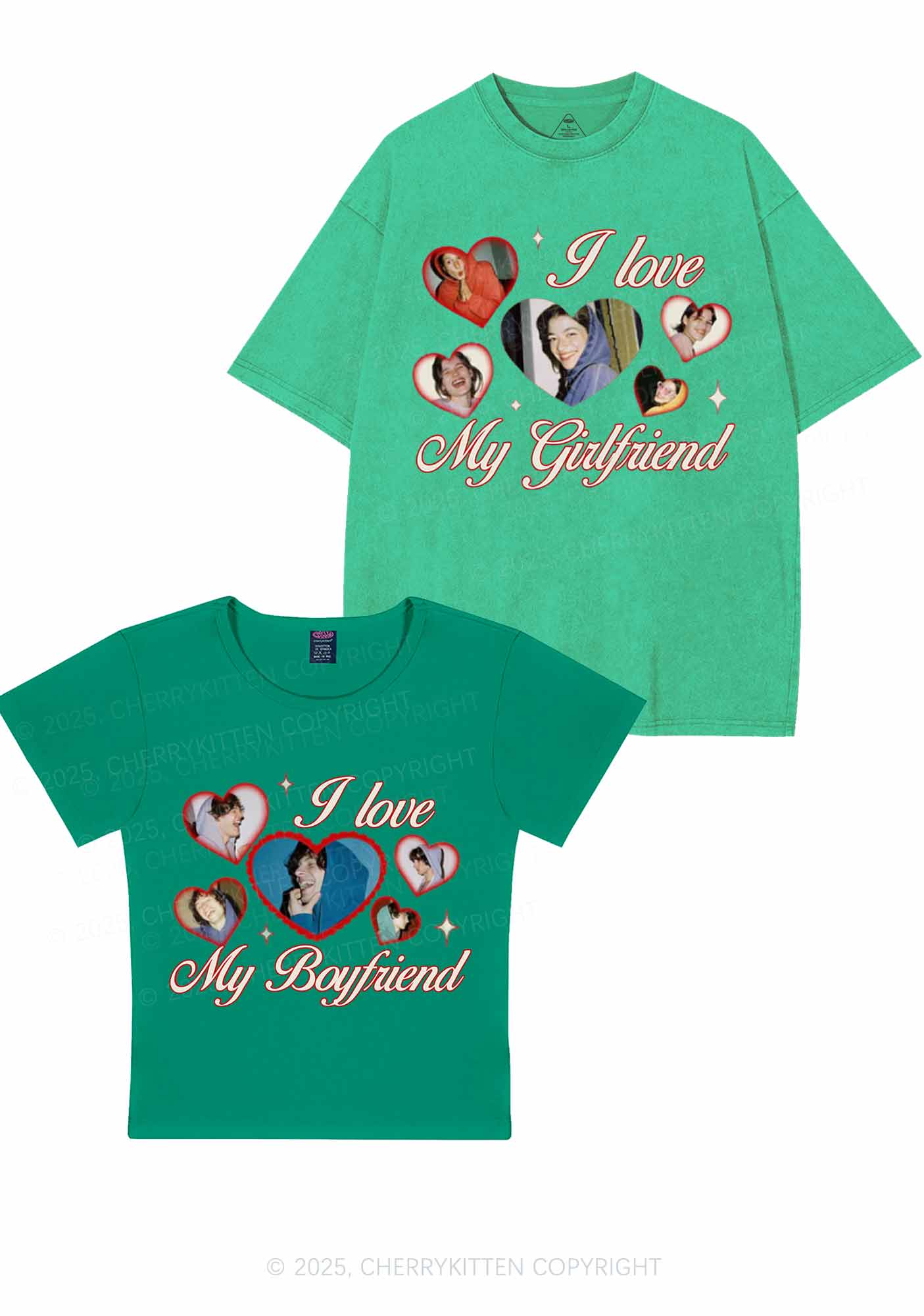 Custom Boyfriend Girlfriend Photos Y2K Valentine's Day Couple Shirt Cherrykitten - Image 10