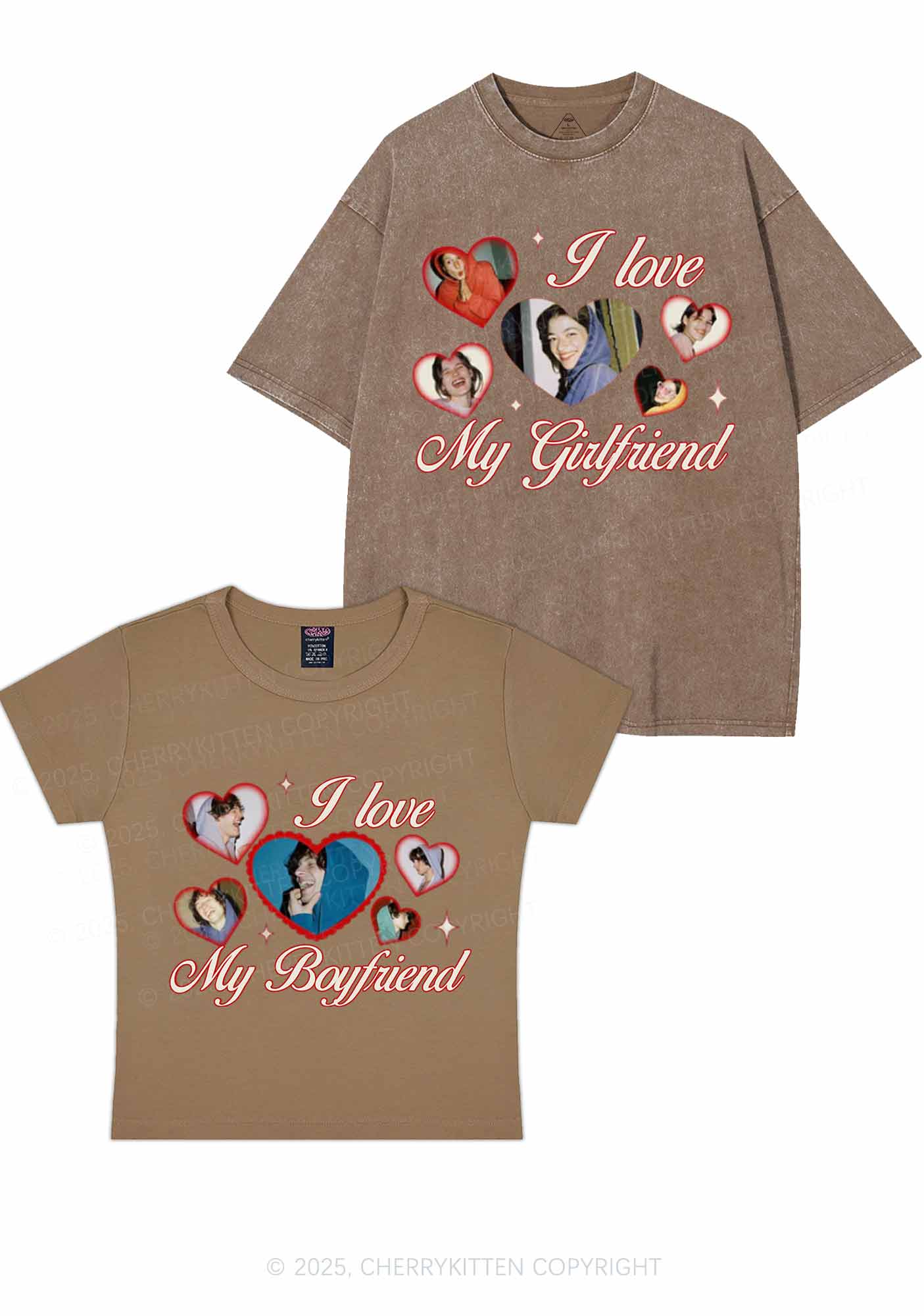 Custom Boyfriend Girlfriend Photos Y2K Valentine's Day Couple Shirt Cherrykitten - Image 6