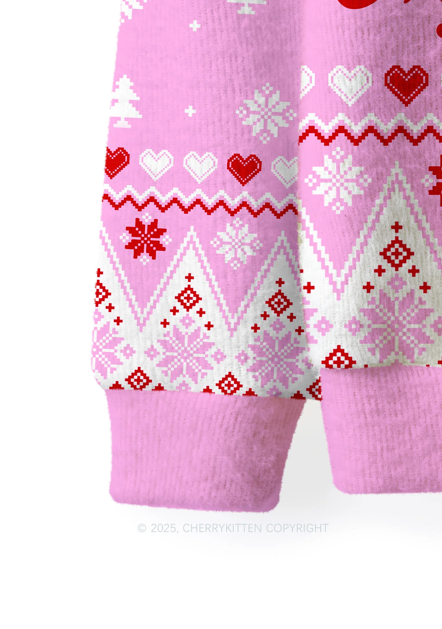 Custom Boyfriend Photos Y2K Christmas Knit Sweatshirt Cherrykitten - Image 4