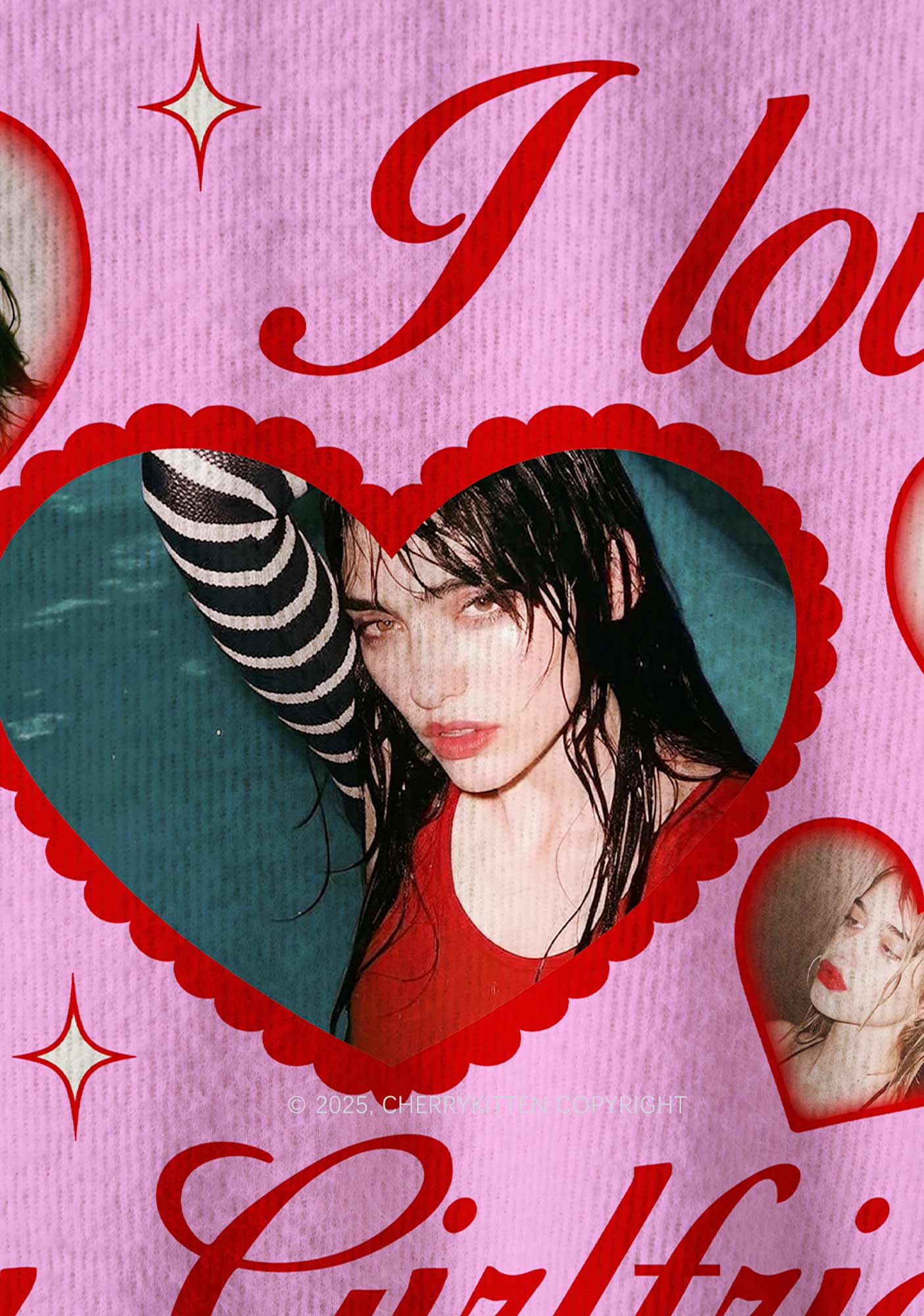 Custom Boyfriend Photos Y2K Christmas Knit Sweatshirt Cherrykitten - Image 6