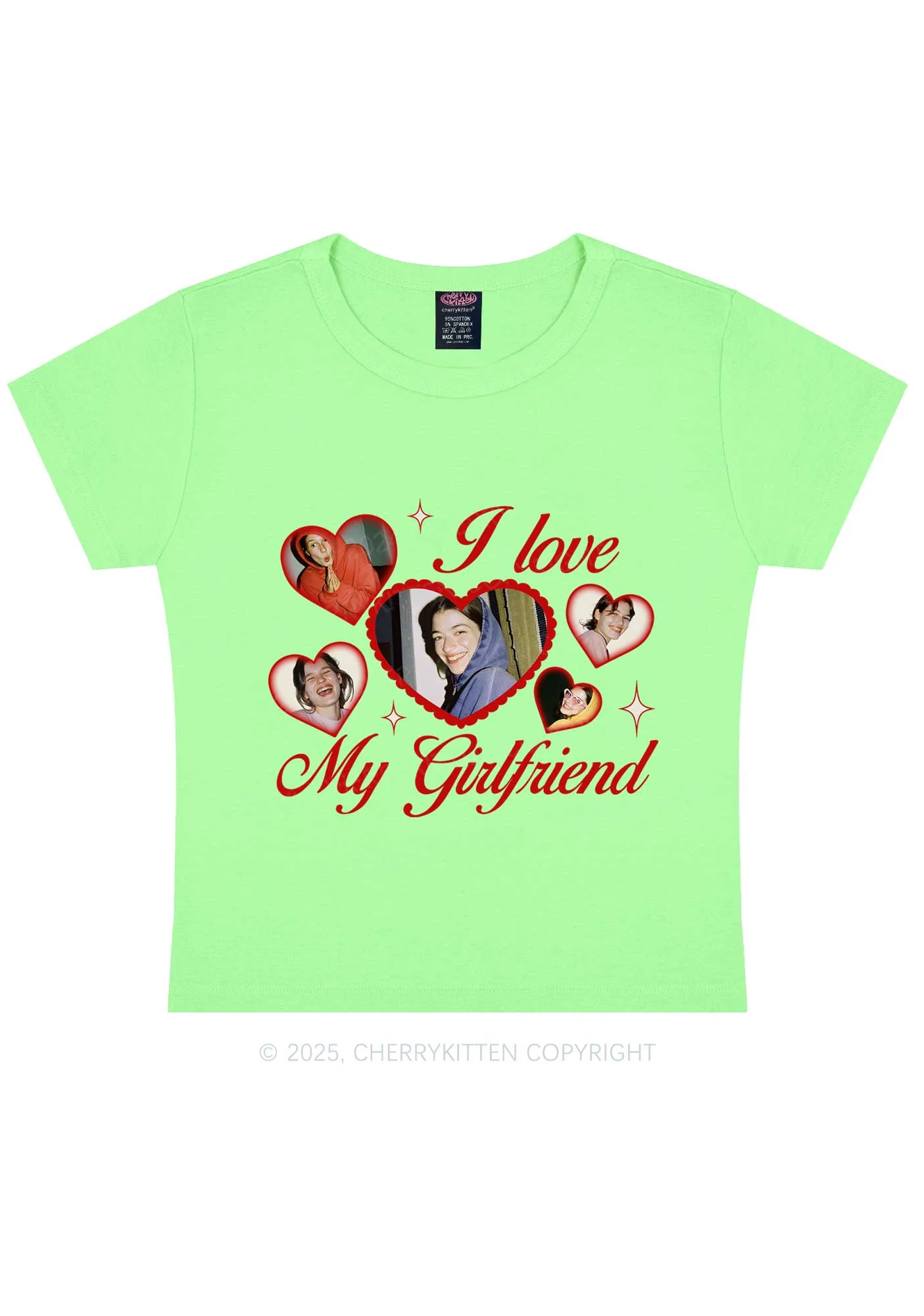 Custom Boyfriend Photos Y2K Valentine's Day Baby Tee Cherrykitten - Image 13