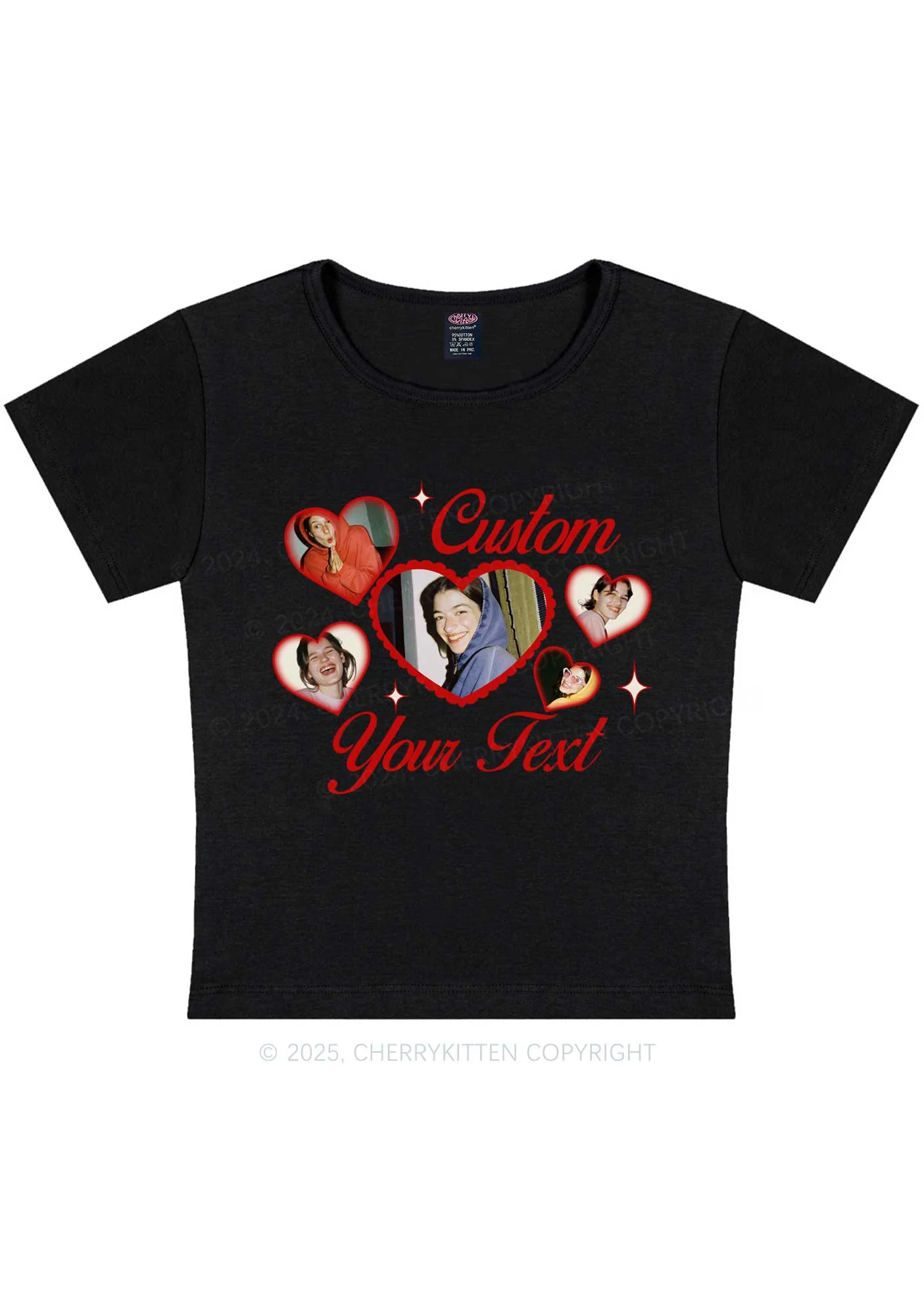 Custom Boyfriend Photos Y2K Valentine's Day Baby Tee Cherrykitten - Image 4
