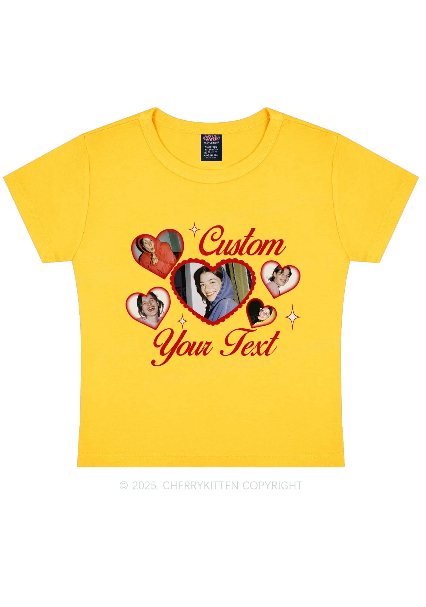 Custom Boyfriend Photos Y2K Valentine's Day Baby Tee Cherrykitten - Image 5