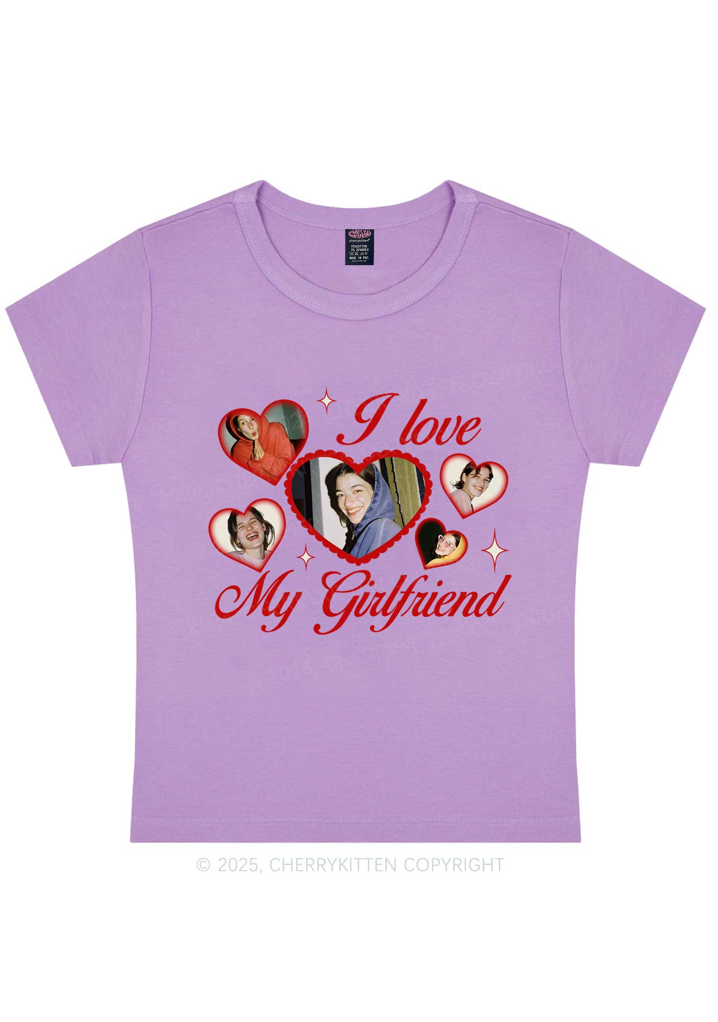 Custom Boyfriend Photos Y2K Valentine's Day Baby Tee Cherrykitten - Image 6
