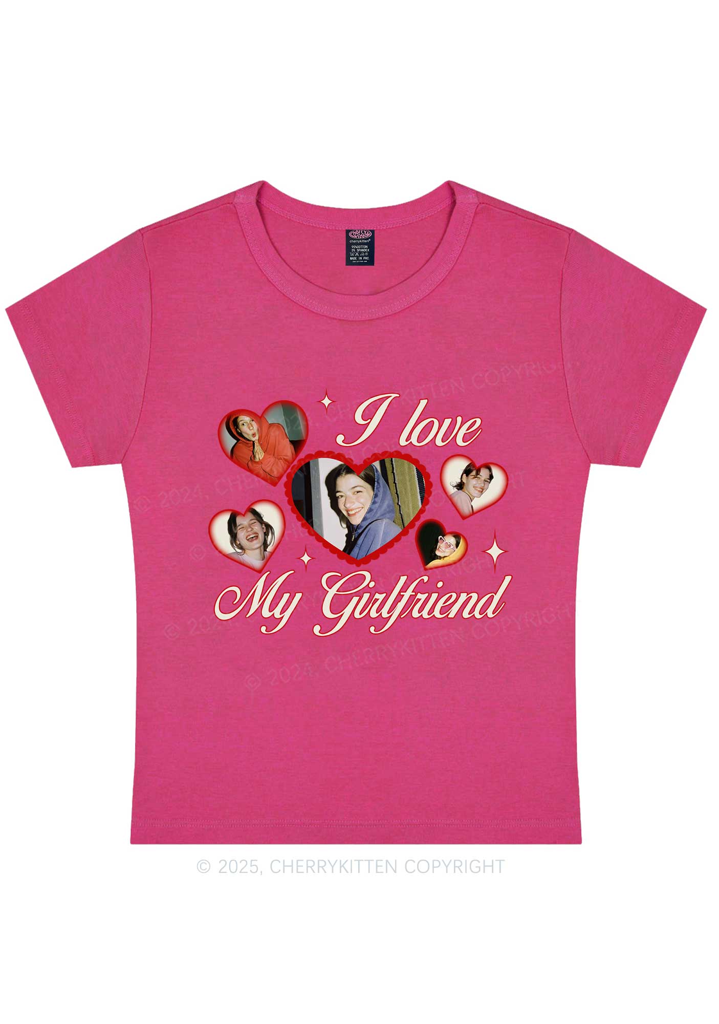 Custom Boyfriend Photos Y2K Valentine's Day Baby Tee Cherrykitten - Image 7