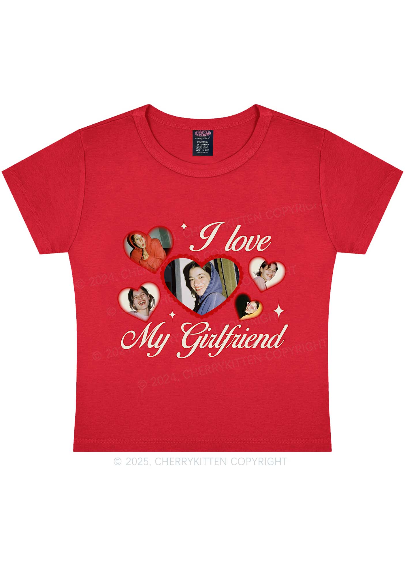 Custom Boyfriend Photos Y2K Valentine's Day Baby Tee Cherrykitten - Image 8