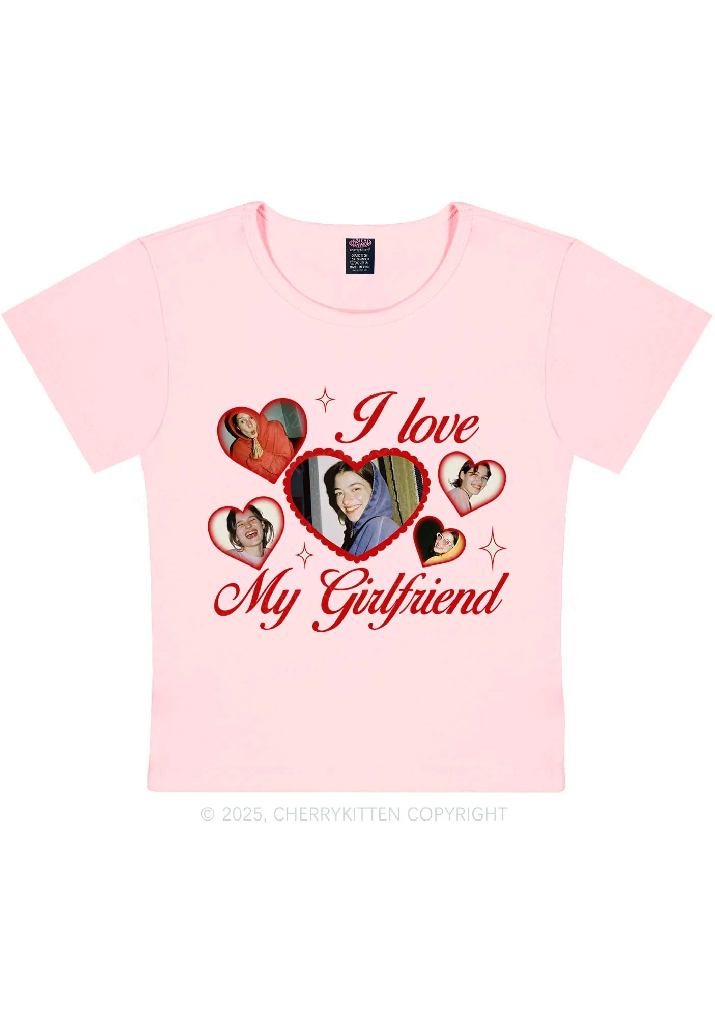 Custom Boyfriend Photos Y2K Valentine's Day Baby Tee Cherrykitten - Image 9
