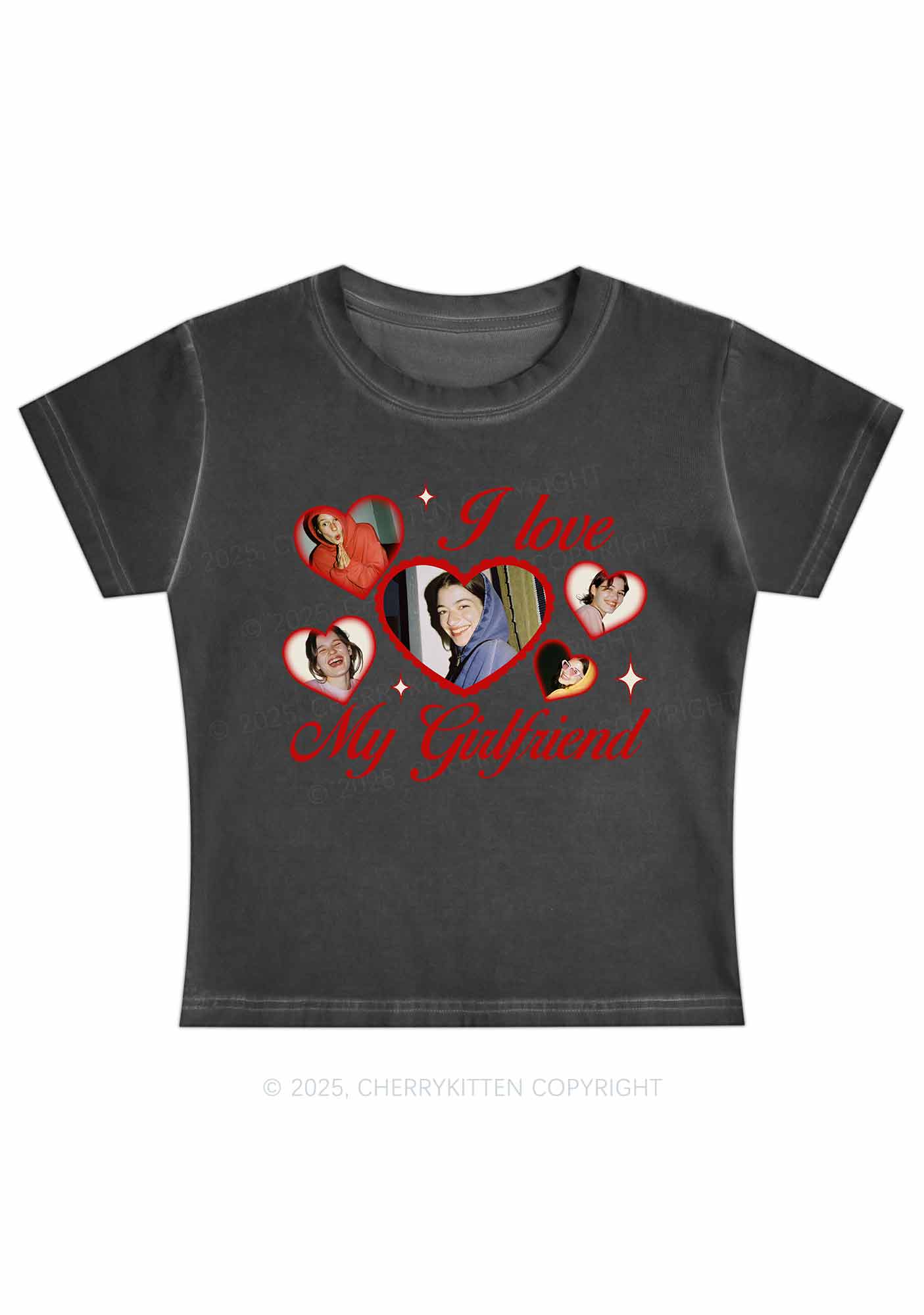 Custom Boyfriend Photos Y2K Vintage Classic Tee Cherrykitten - Image 2