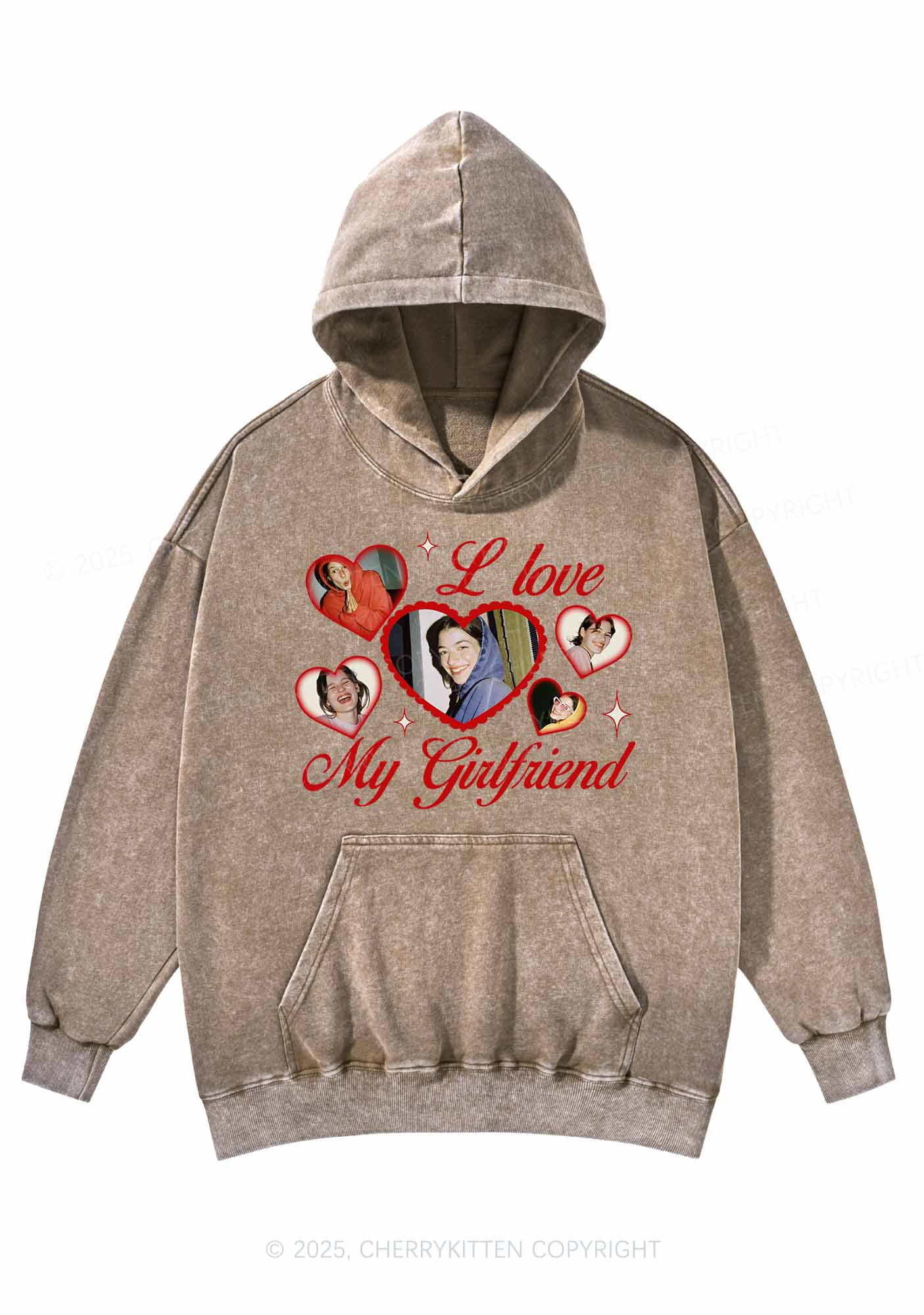 Custom Boyfriend Photos Y2K Washed Hoodie Cherrykitten - Image 5
