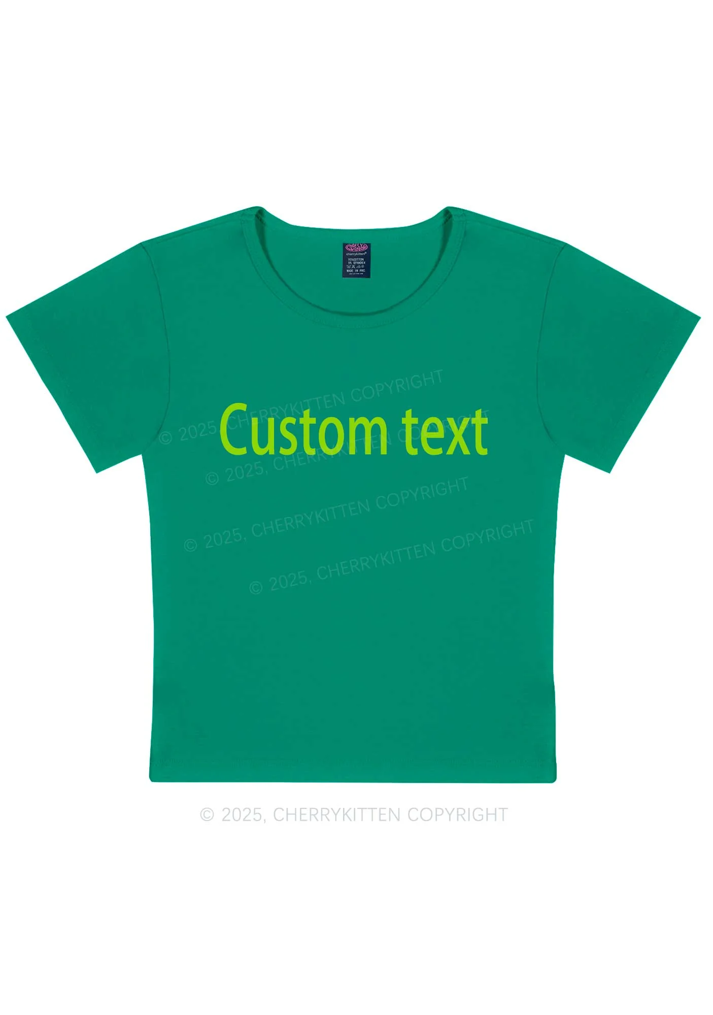 Custom Brat Text Y2K Baby Tee Cherrykitten - Image 11