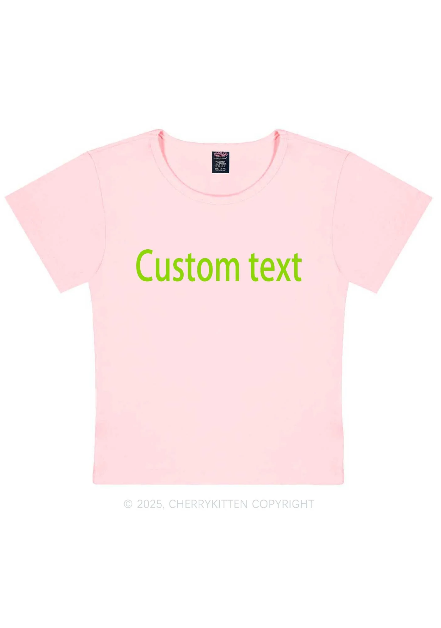 Custom Brat Text Y2K Baby Tee Cherrykitten - Image 12