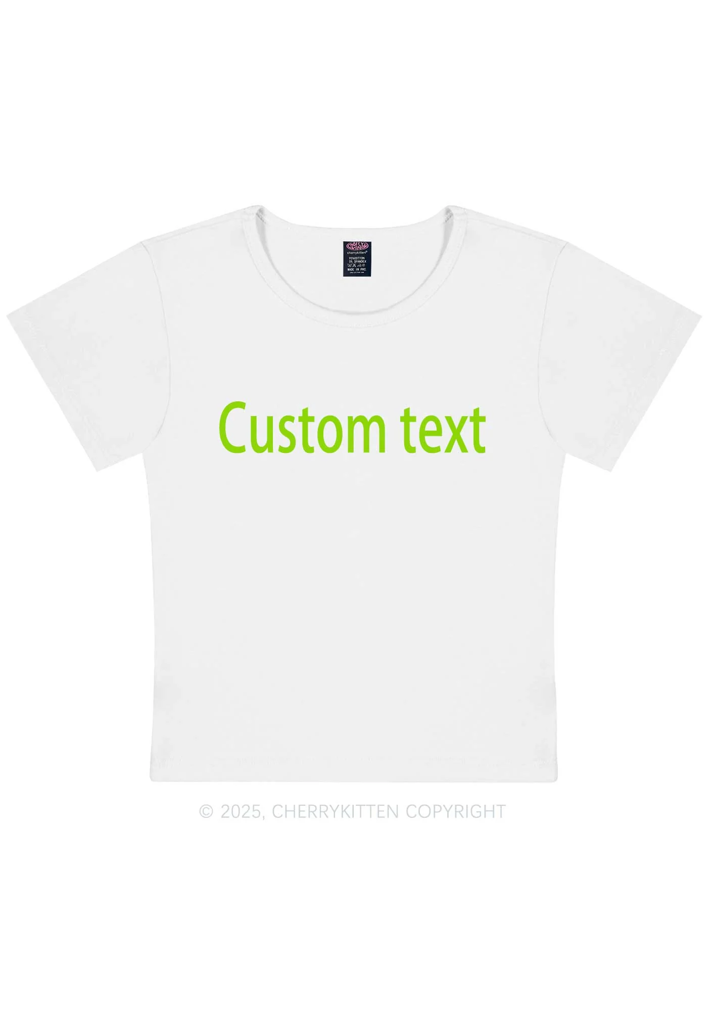 Custom Brat Text Y2K Baby Tee Cherrykitten - Image 4